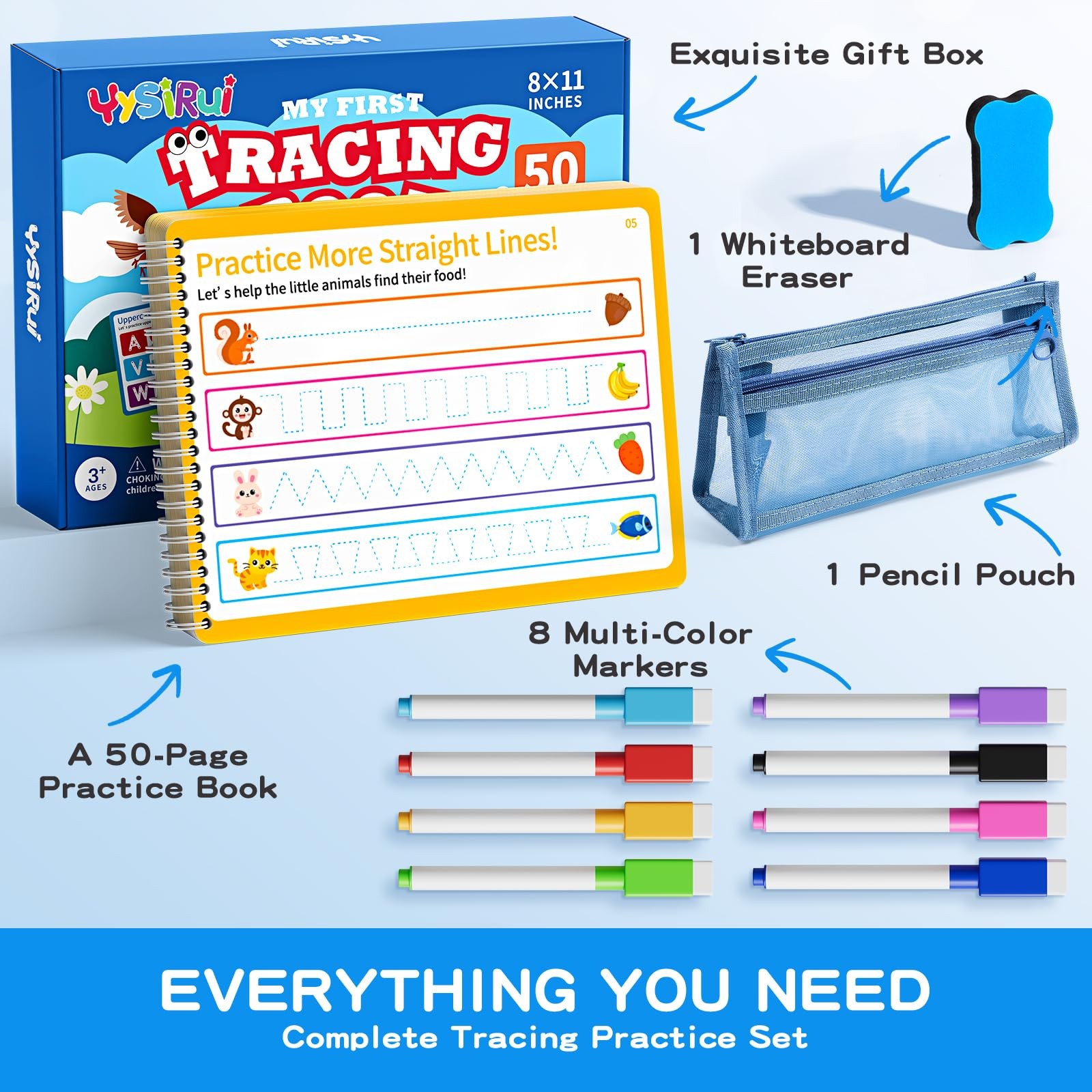 YySiRui Preschool Learning Activities, Tracing Books for Kids Ages 3+, Toddle…