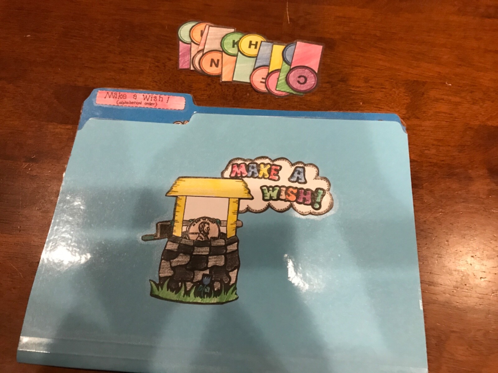 Make a Wish! ABC order Grade preK language arts file folder game teacher