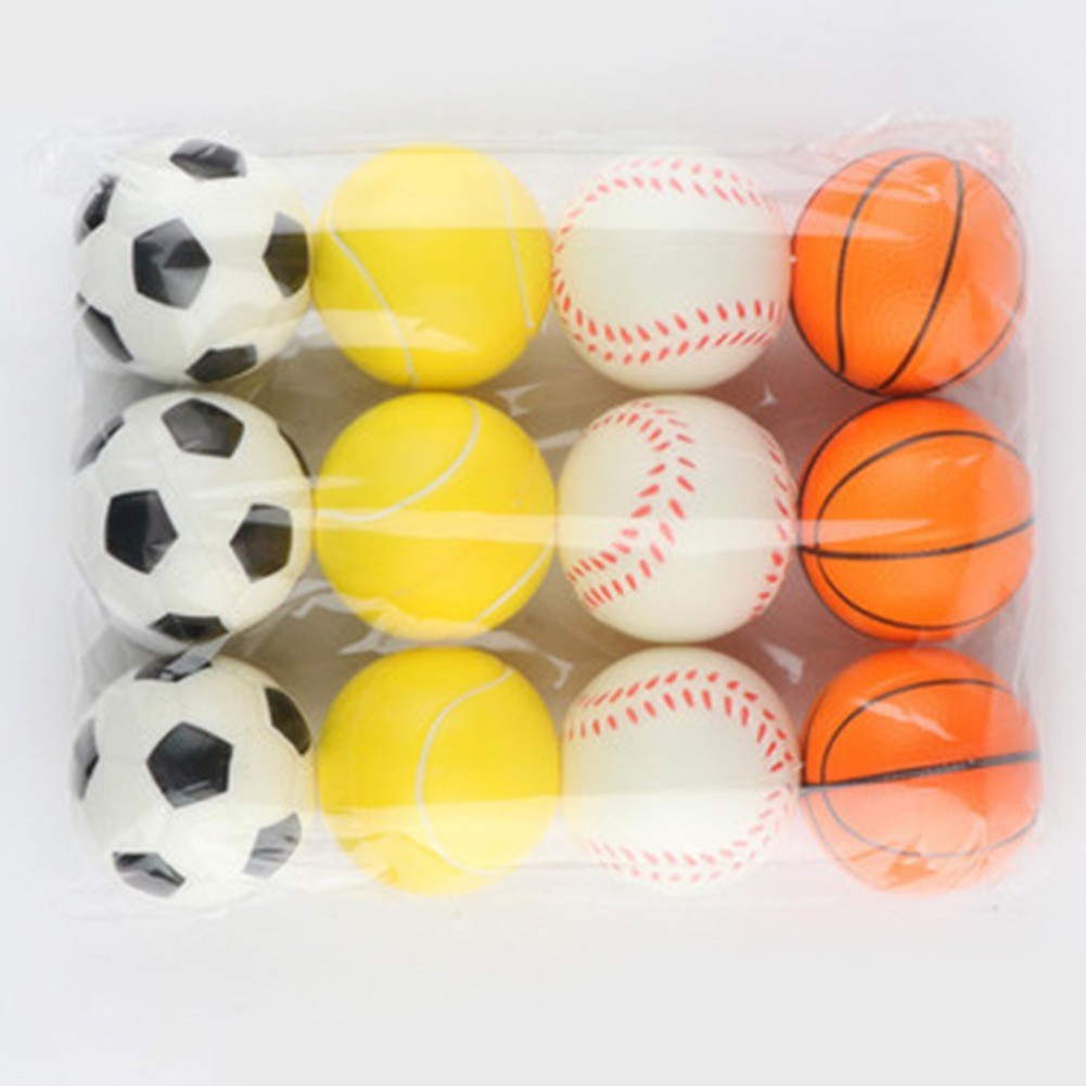 Stress Reliever Toys PU Bouncyball Hand Exercise Solid Soft Squeeze Ball-Fidget