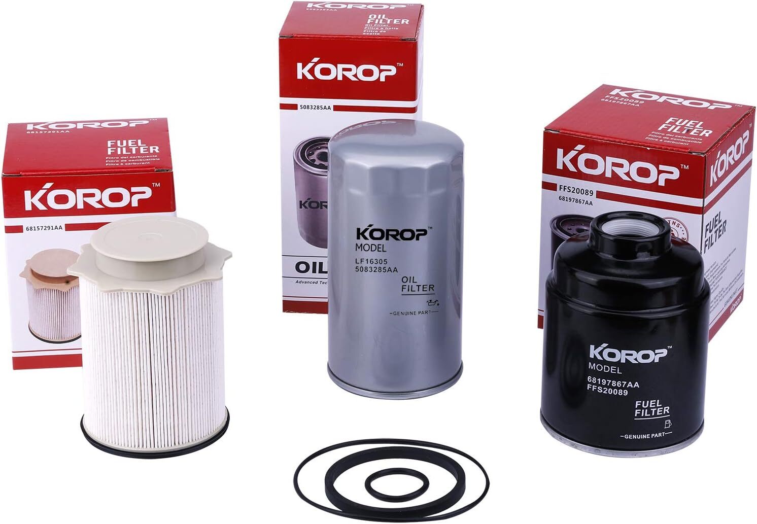 Fuel Filter Water Separator And Oil Filter Set For 2013-2018 Ram 6.7L Diesel