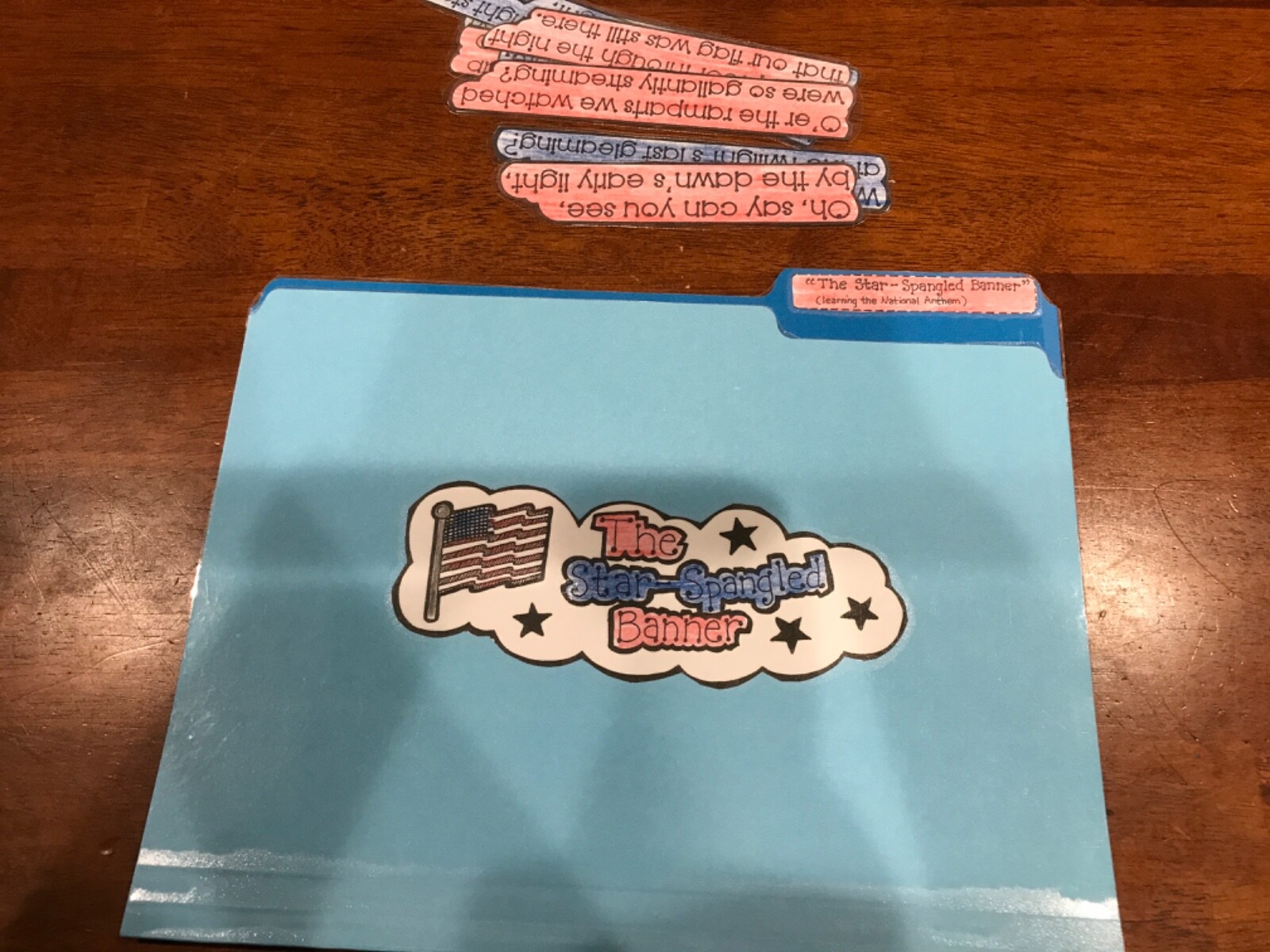 The Star Spangled Banner! Social Studies grades k-4 file folder game