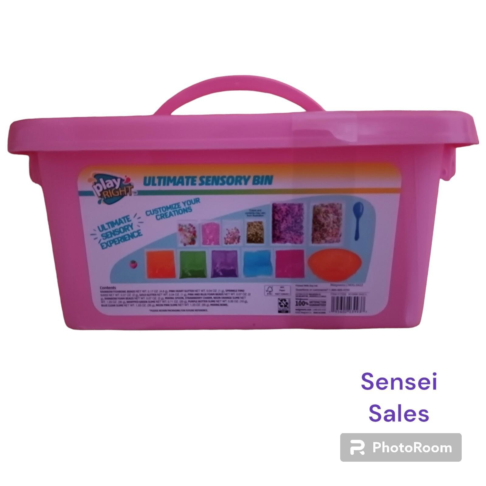 Play Right Ultimate Sensory Bin Slime And Mix-Ins Beads, Glitter, Etc Pink Box