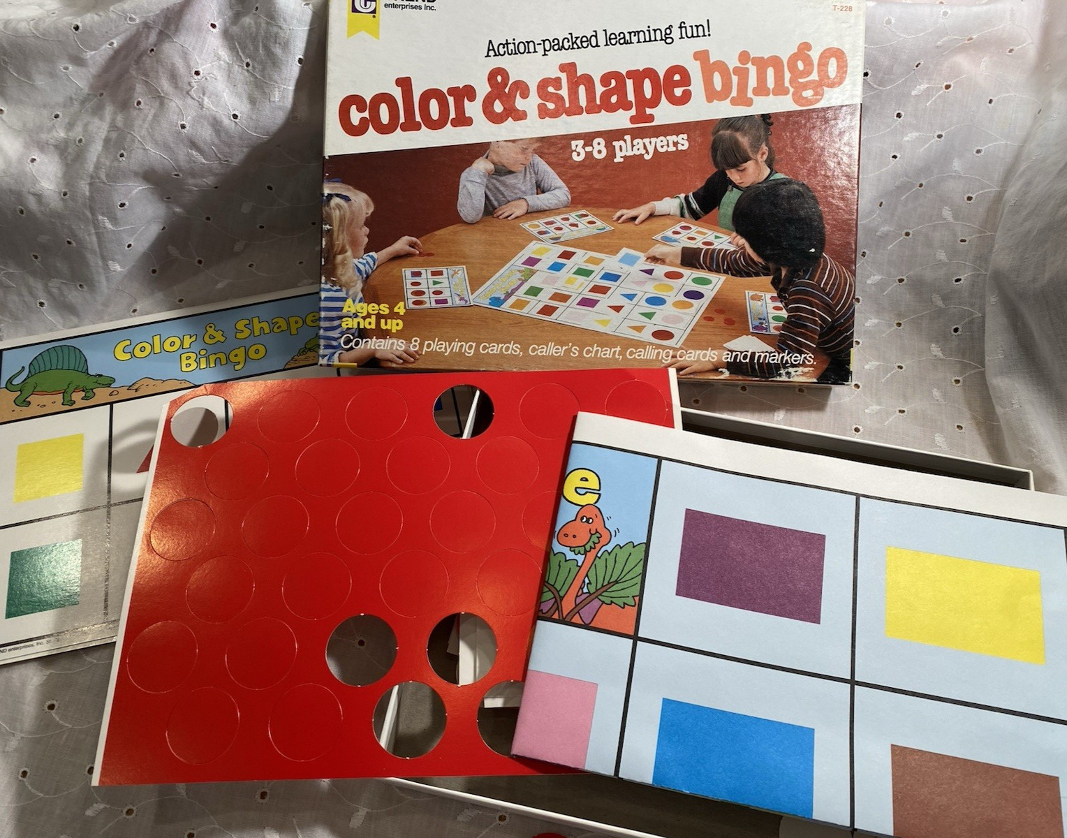 Vintage 1984 Trend Enterprises Color & Shape Bingo Complete ~ Active Learning