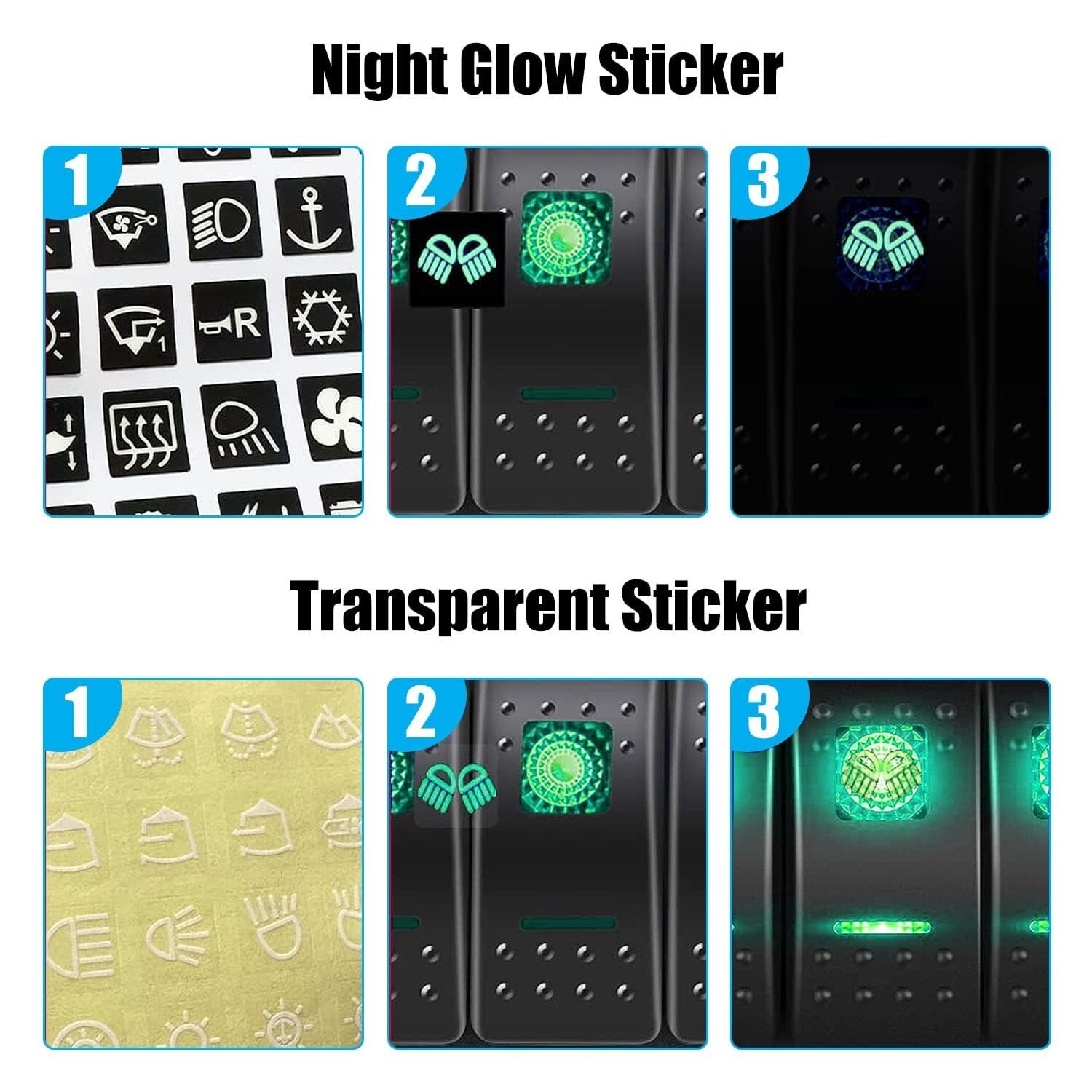 FXC 5 Gang Aluminum Rocker Switch Panel Green Backlit with PD Type C and QC 3…
