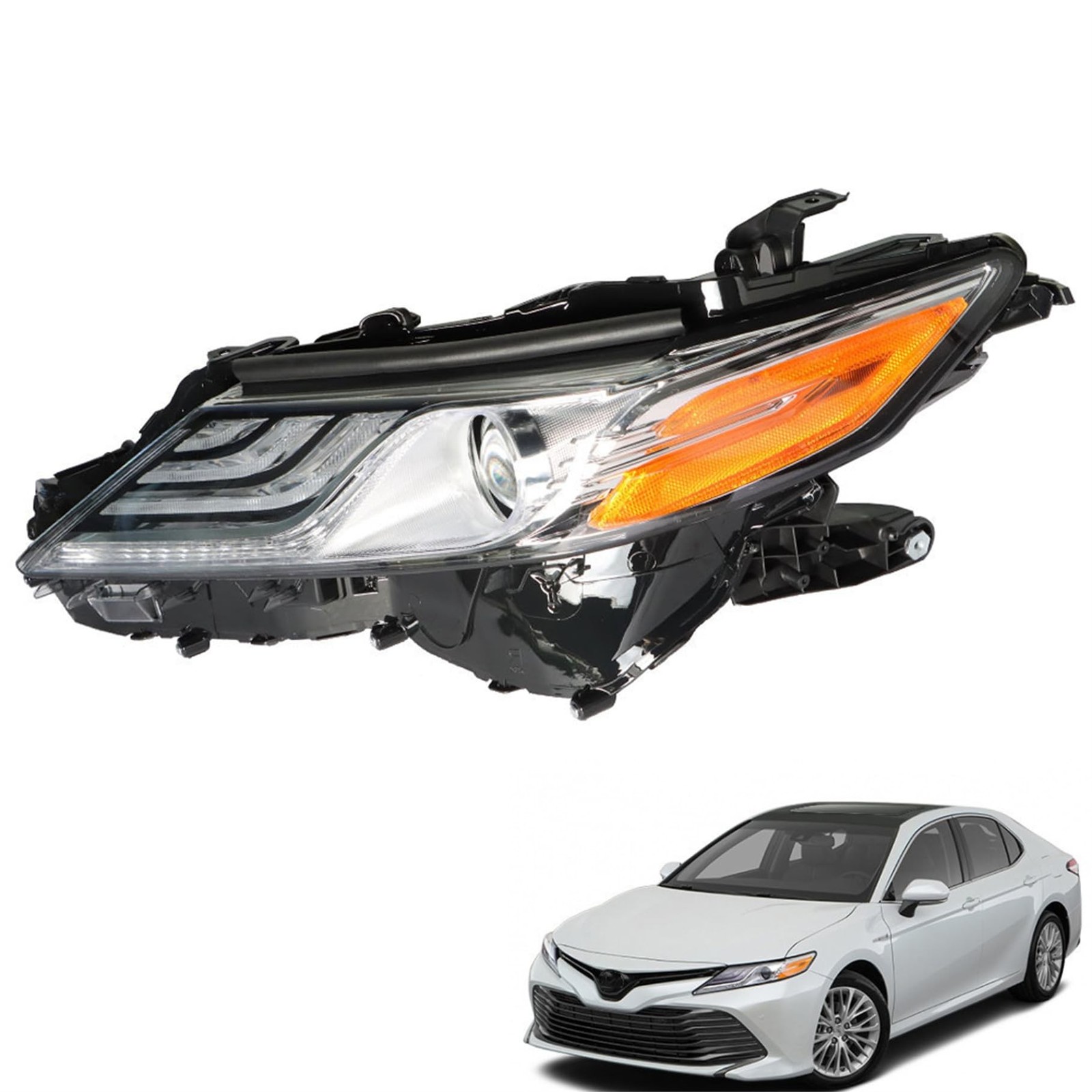 Headlight Black Housing Assembly Clear Lens Headlights Left Side Replacement …