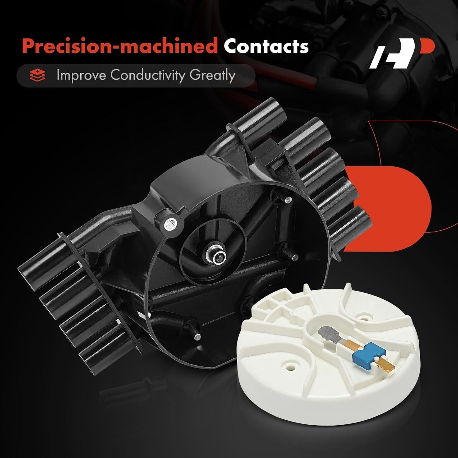 A-Premium Ignition Distributor Cap Compatible with GMC, Chevy & Cadillac Vehicle