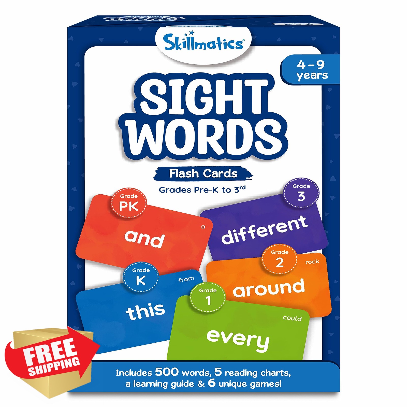 Skillmatics Sight Words Flash Cards 500 Words Pre-K Grade 3