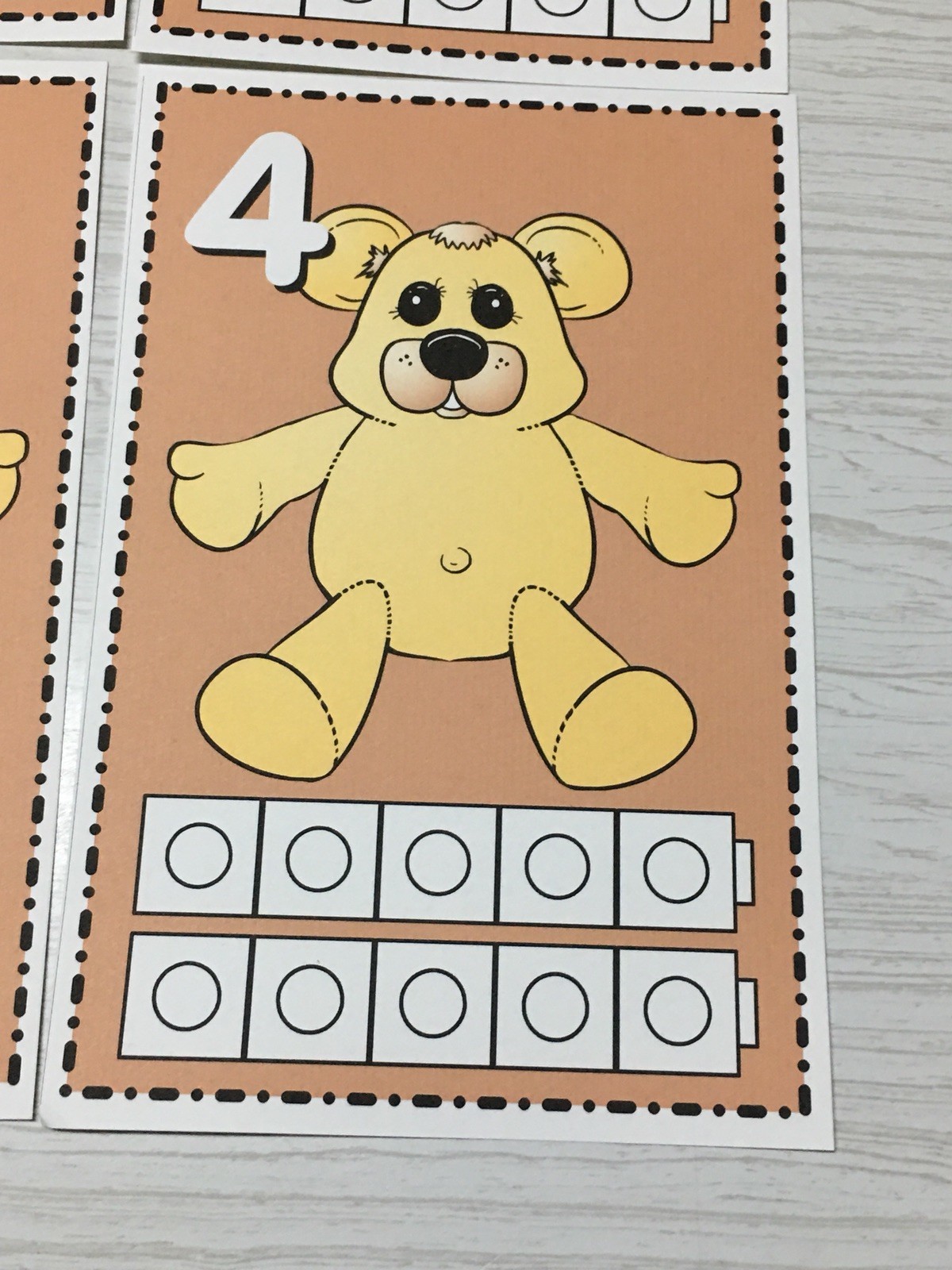 Teddy Bears Laminated Unifix Ten frame Set – teaching supplies