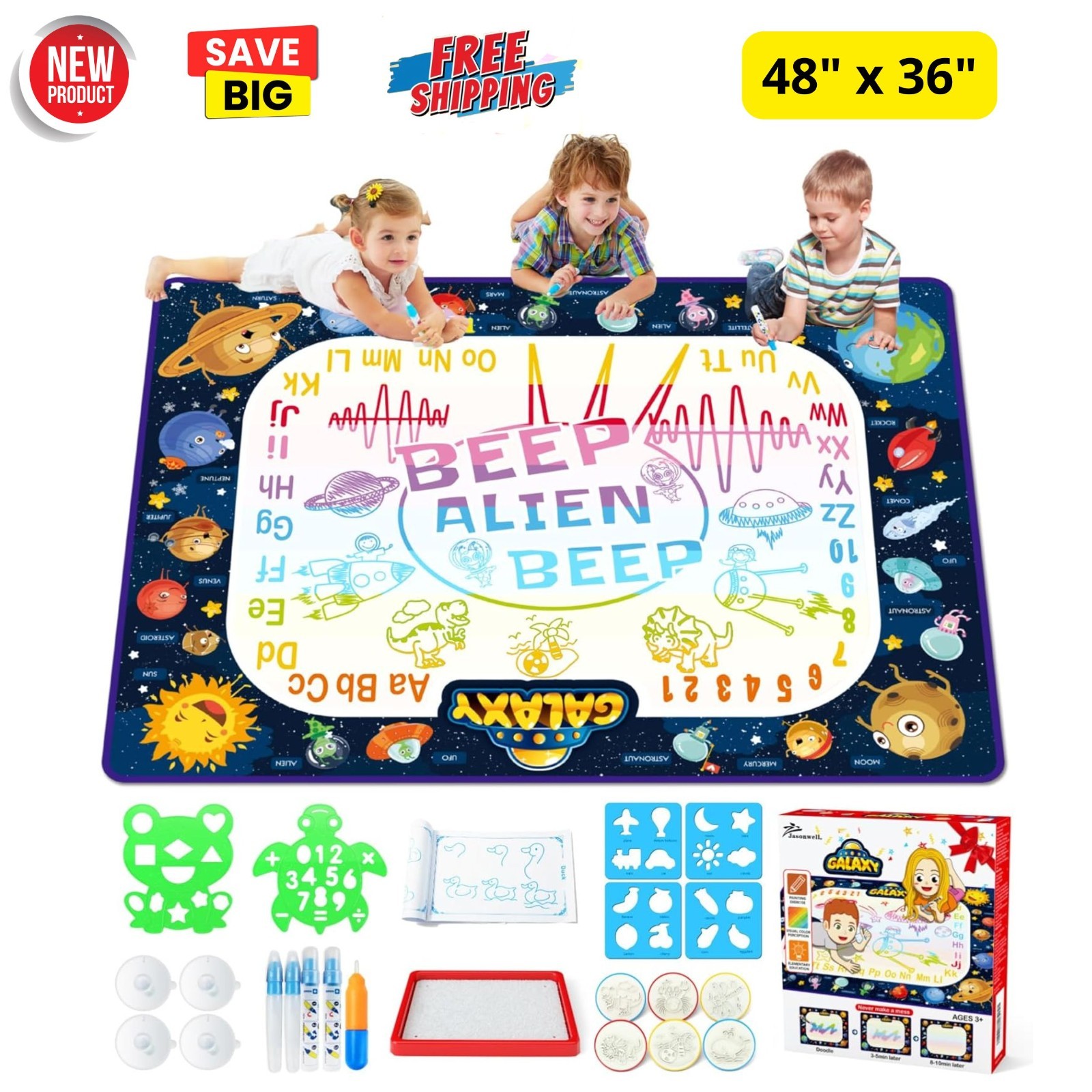48″x36″ Large Magic Drawing Doodle Mat Educational Toys Christmas Birthday Gifts