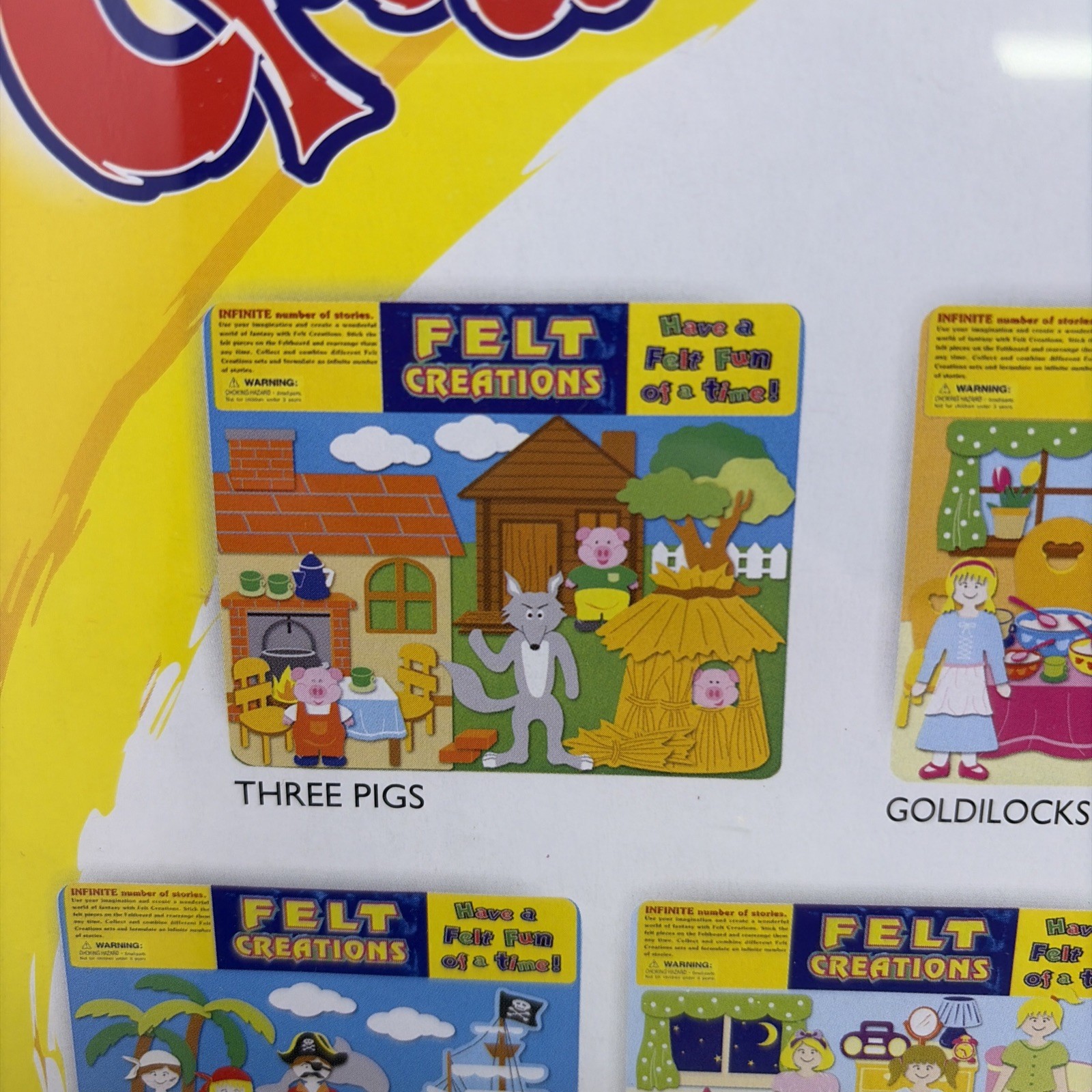 Felt Creations 3 Little Pig And Wolf Story Board Hard to Find NEW/Unopened