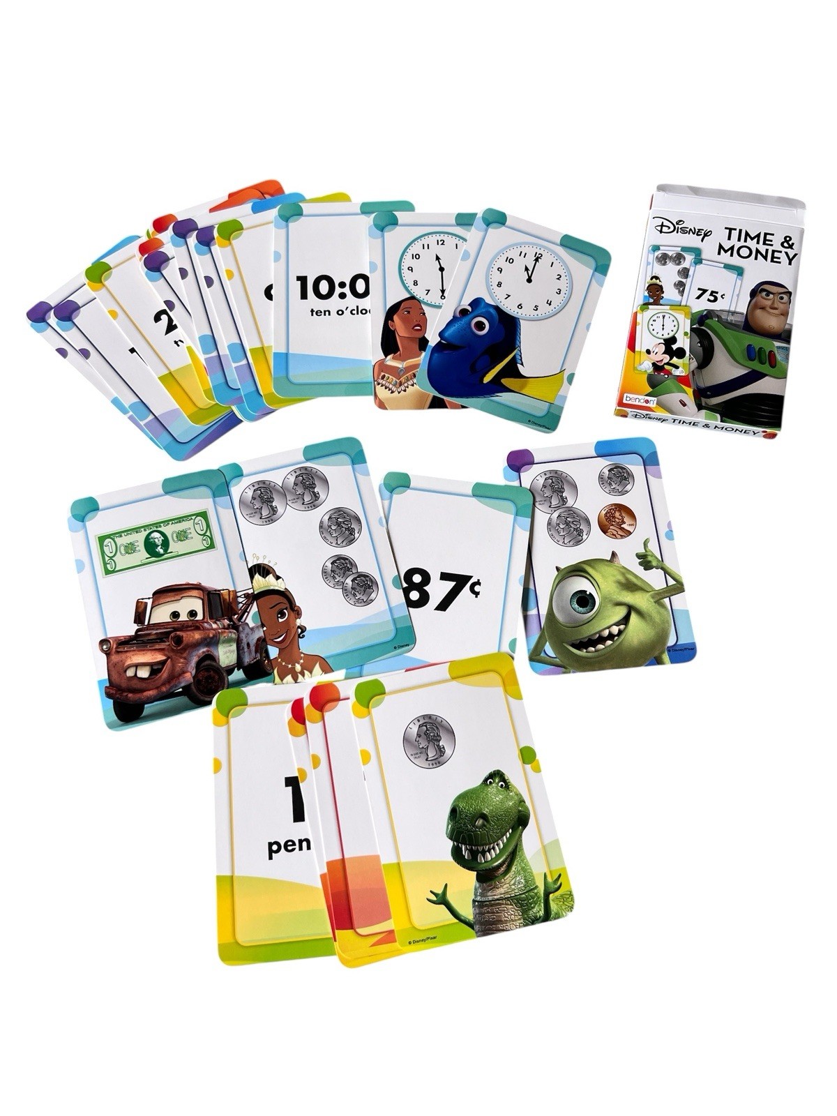 Disney Telling Time and Money Flash Cards Set