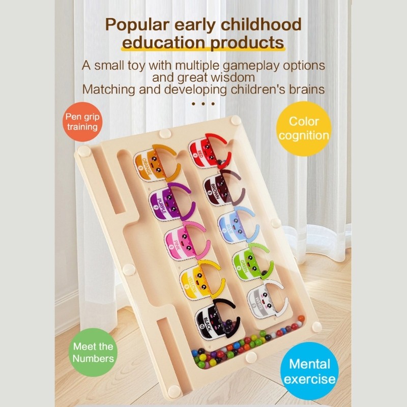 Maze Board Walking Bead for Kids Educational Color Sorting Activity Toy