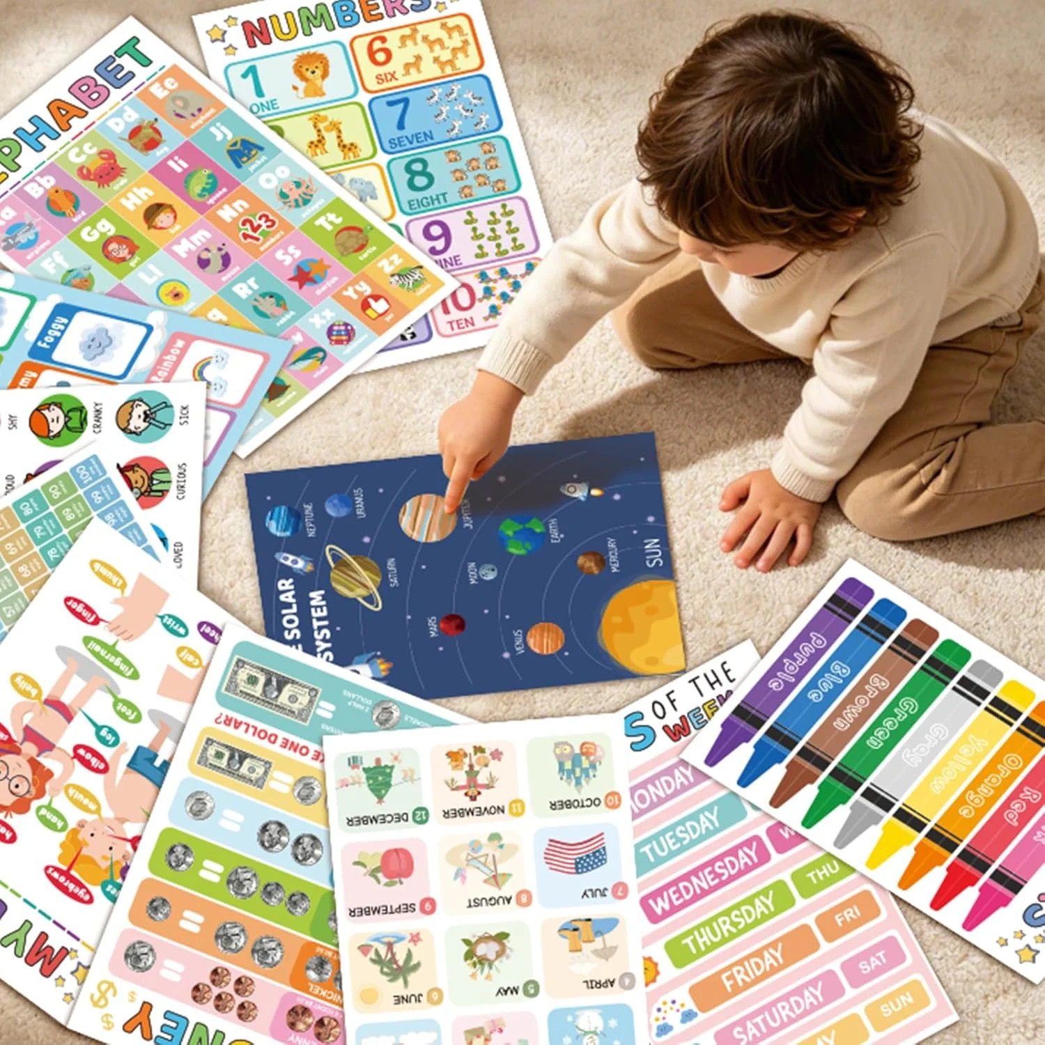 16 Learning Posters for Toddlers 1-3, Classroom Educational Posters | Kindergart