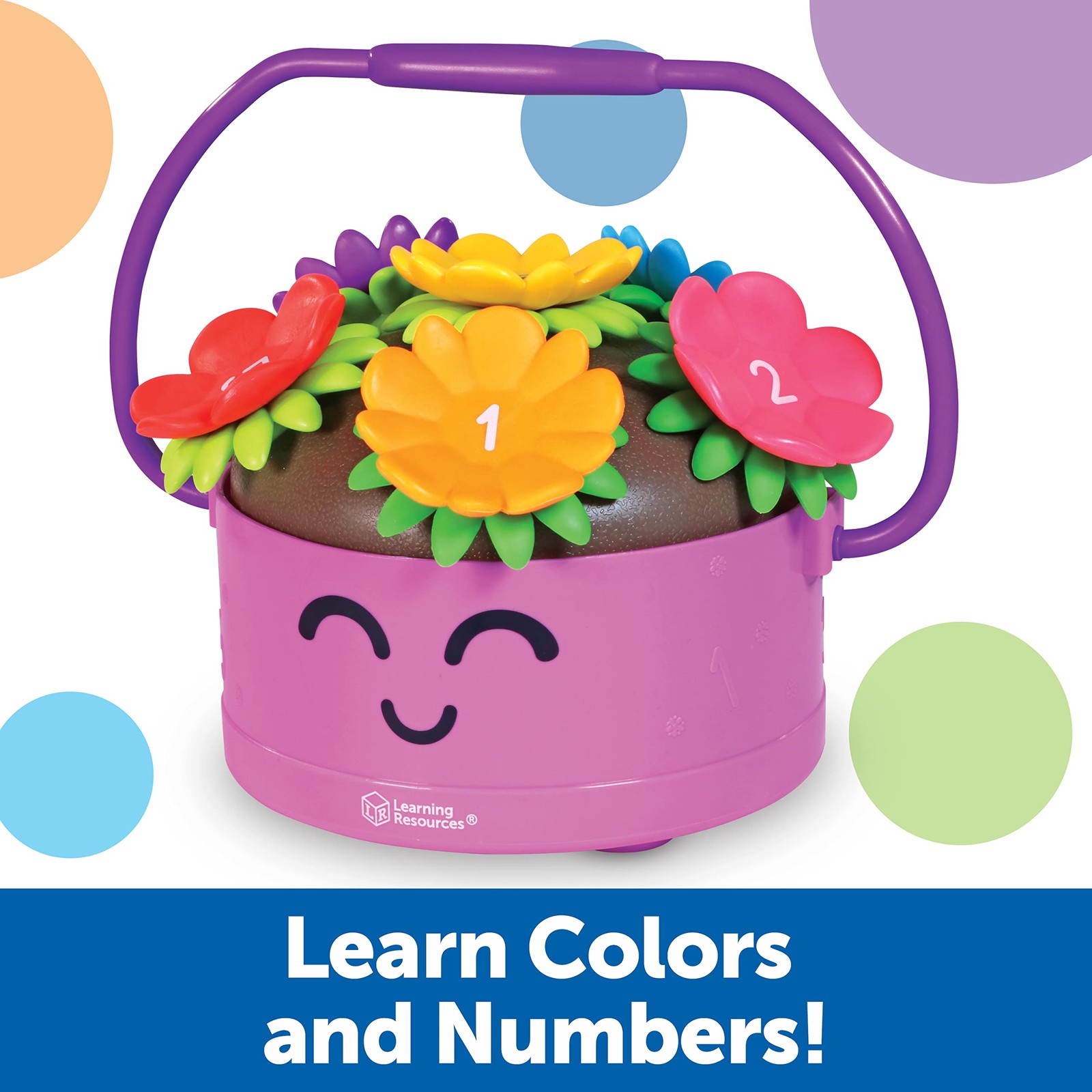 Learning Resources Poppy the Count & Stack Flower Pot – 15 Pieces, Ages 18+
