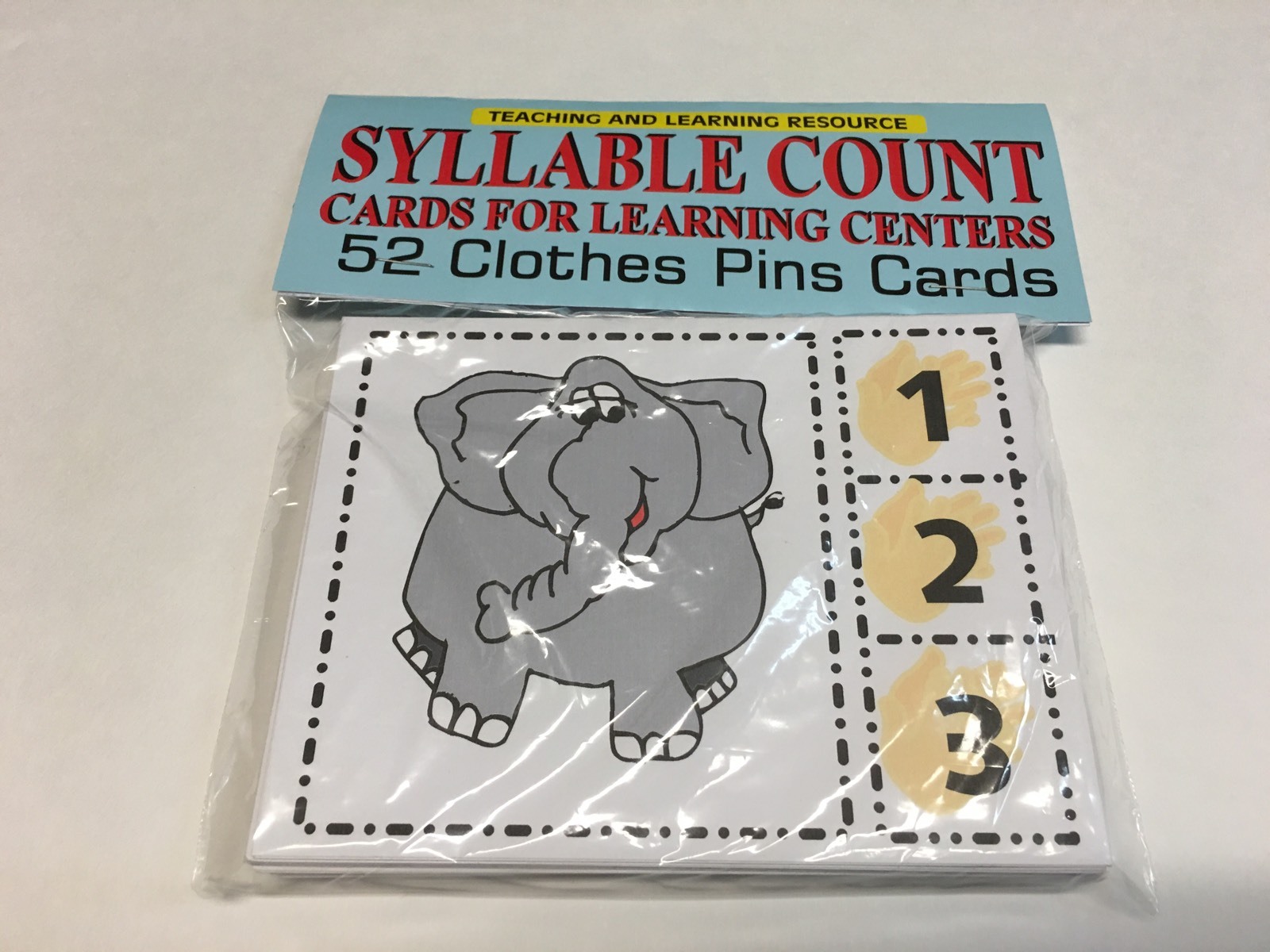 SYLLABLE COUNT & DOMINO ADDITION Cards for Learning Center 104 Cards- Letters-