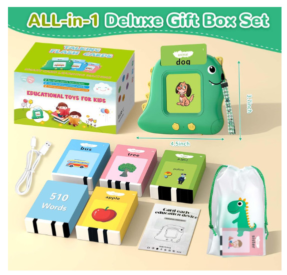 Toddler Toys Talking Flash Cards with 510 Sight Words, Montessori Learning To…