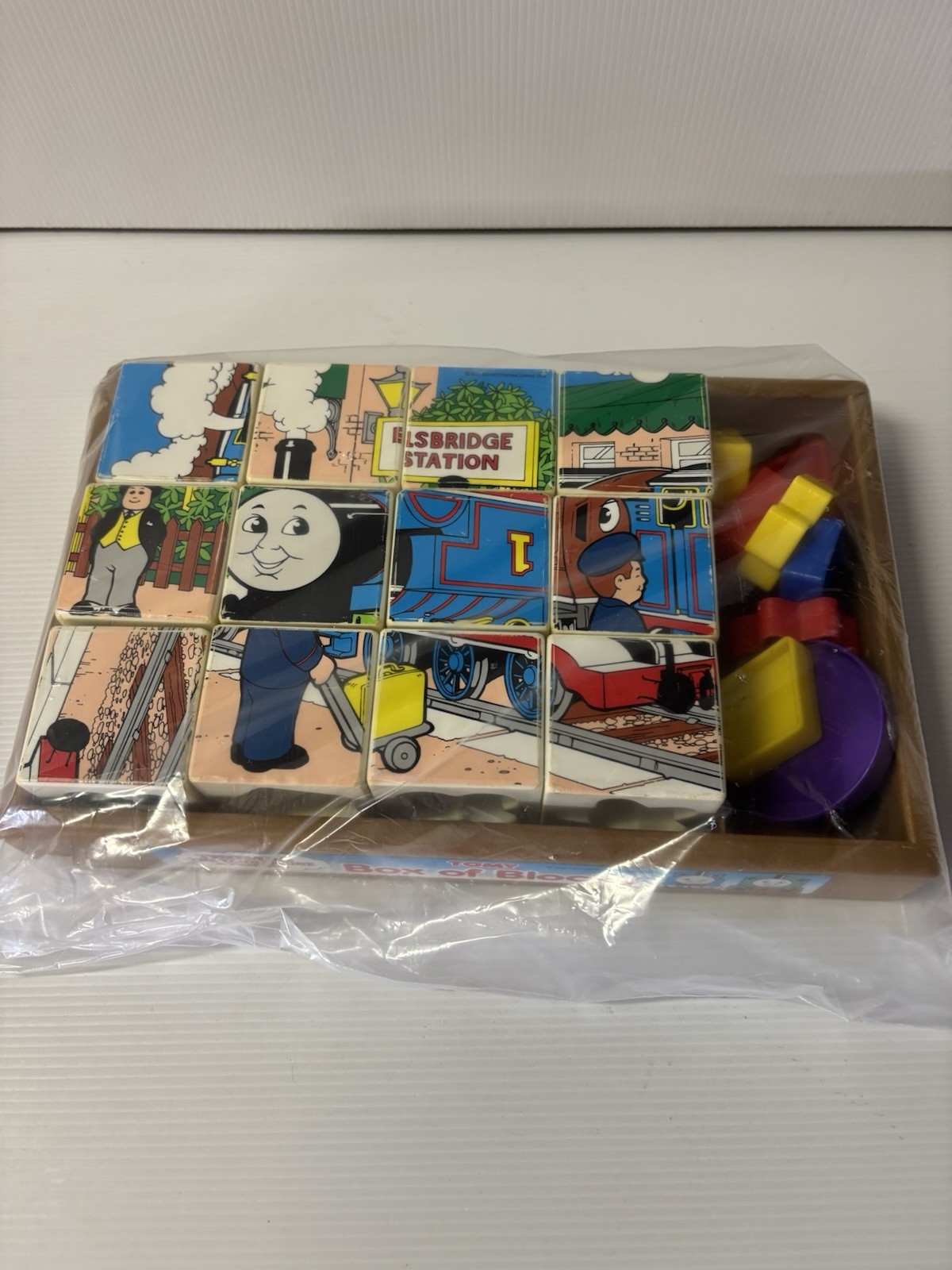 Vintage TOMY Thomas The Tank Engine Big Fun Box of Blocks – Learning Toy Puzzle