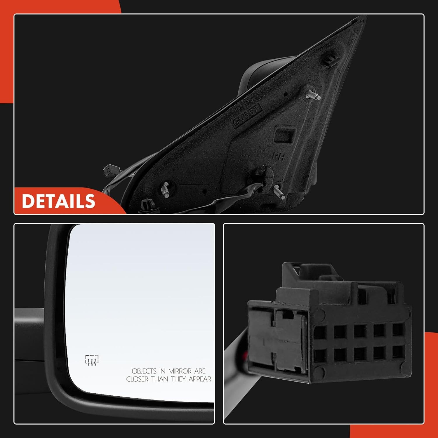 Pair (2) Driver and Passenger Side Power Door Mirror – Compatible with Ram 1500