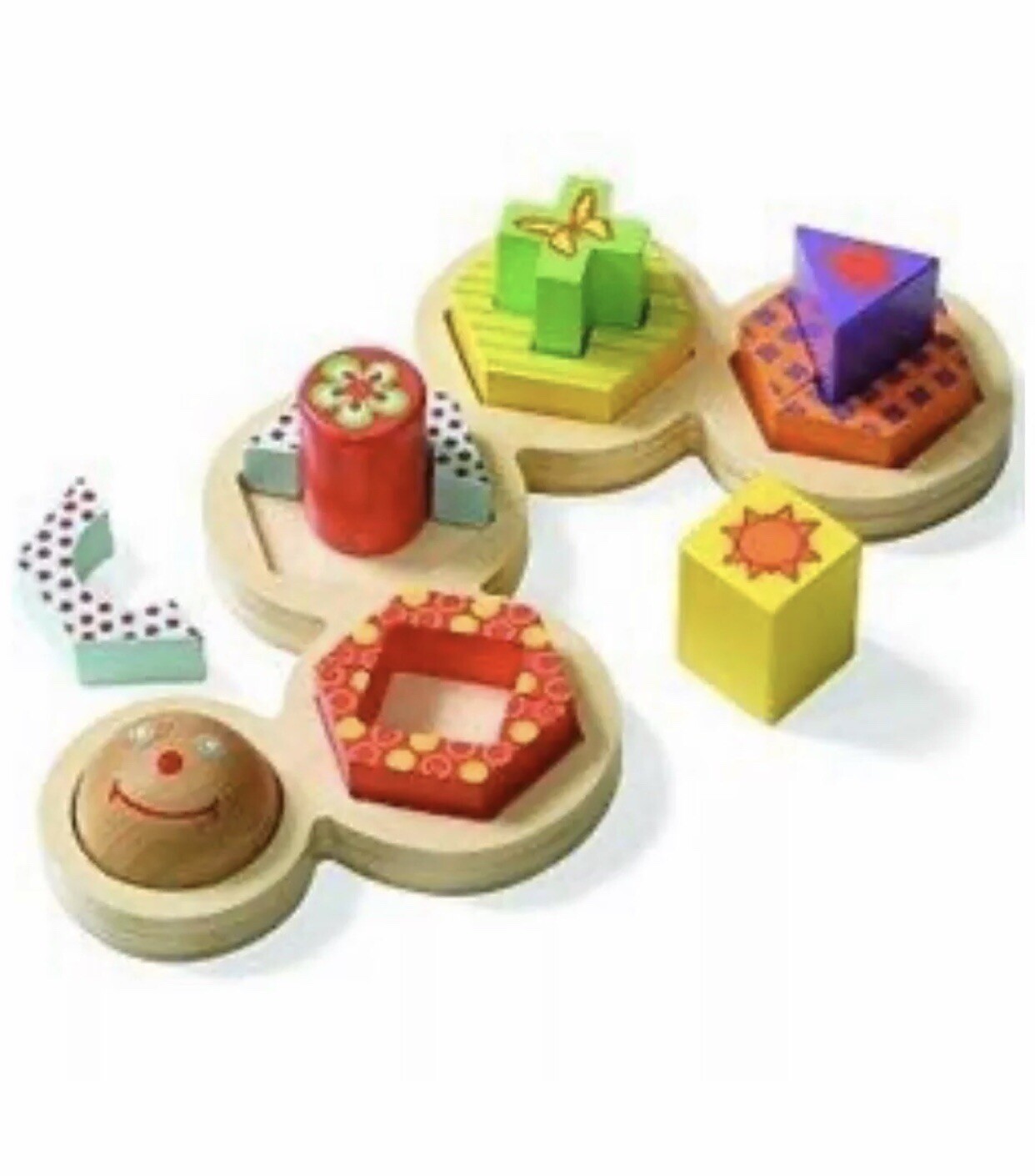 CATERPILLAR SHAPE SORTER- Discovery Toys Thinking/Math Skills -13 Puzzle Shapes