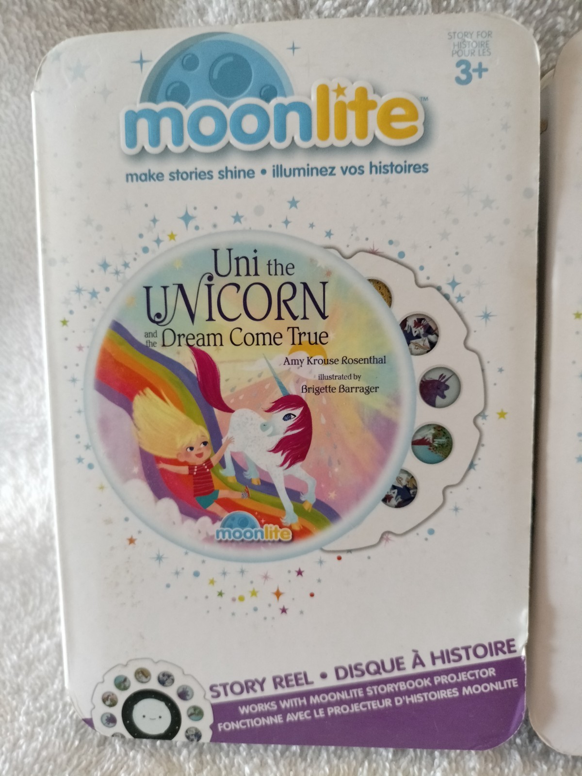 Moonlite Projector Story Reels Lot of 3 Unicorn, Wonders & Curious George