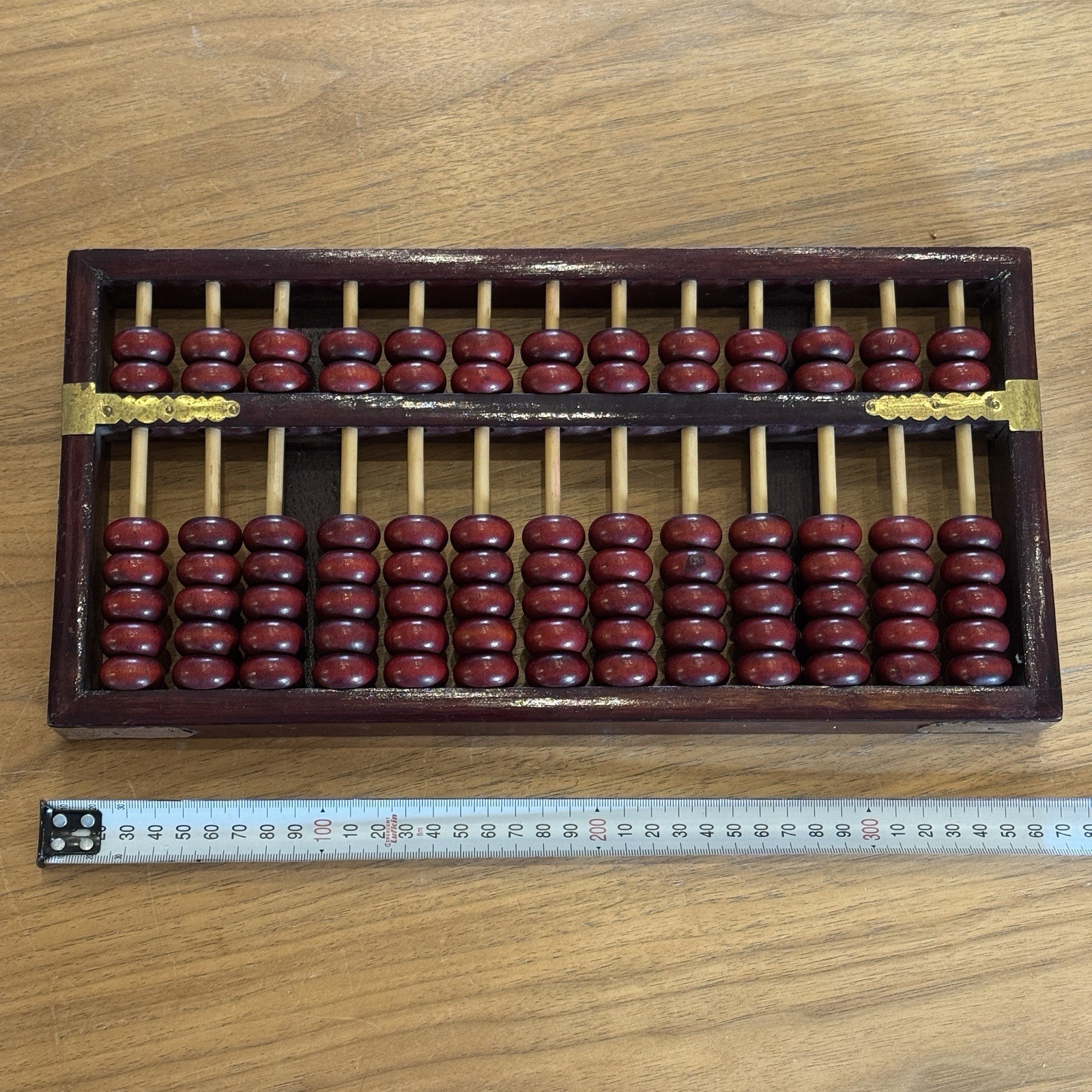 Vintage Chinese Wooden Rare Abacus Board 91 Beads 37cm x 19cm