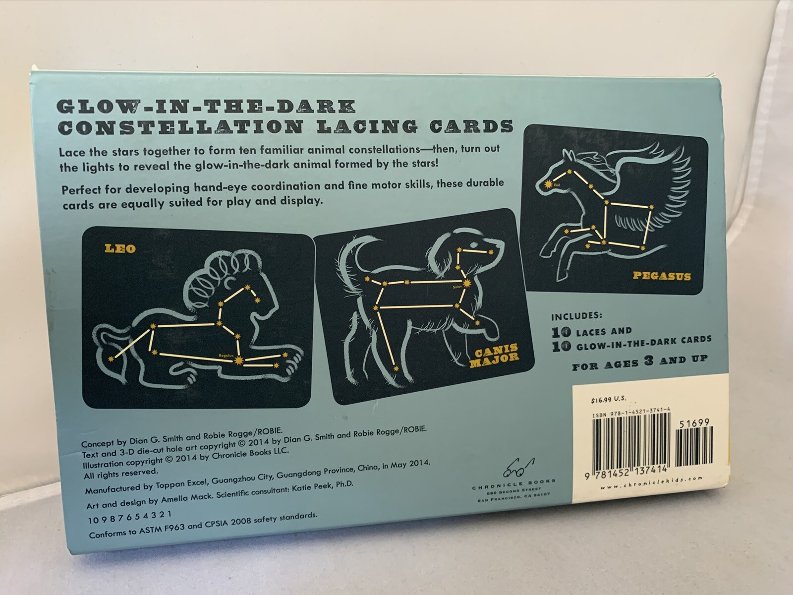 ANIMALS IN THE STARS LACING CARDS / glow in the dark / Chronicle Books I1