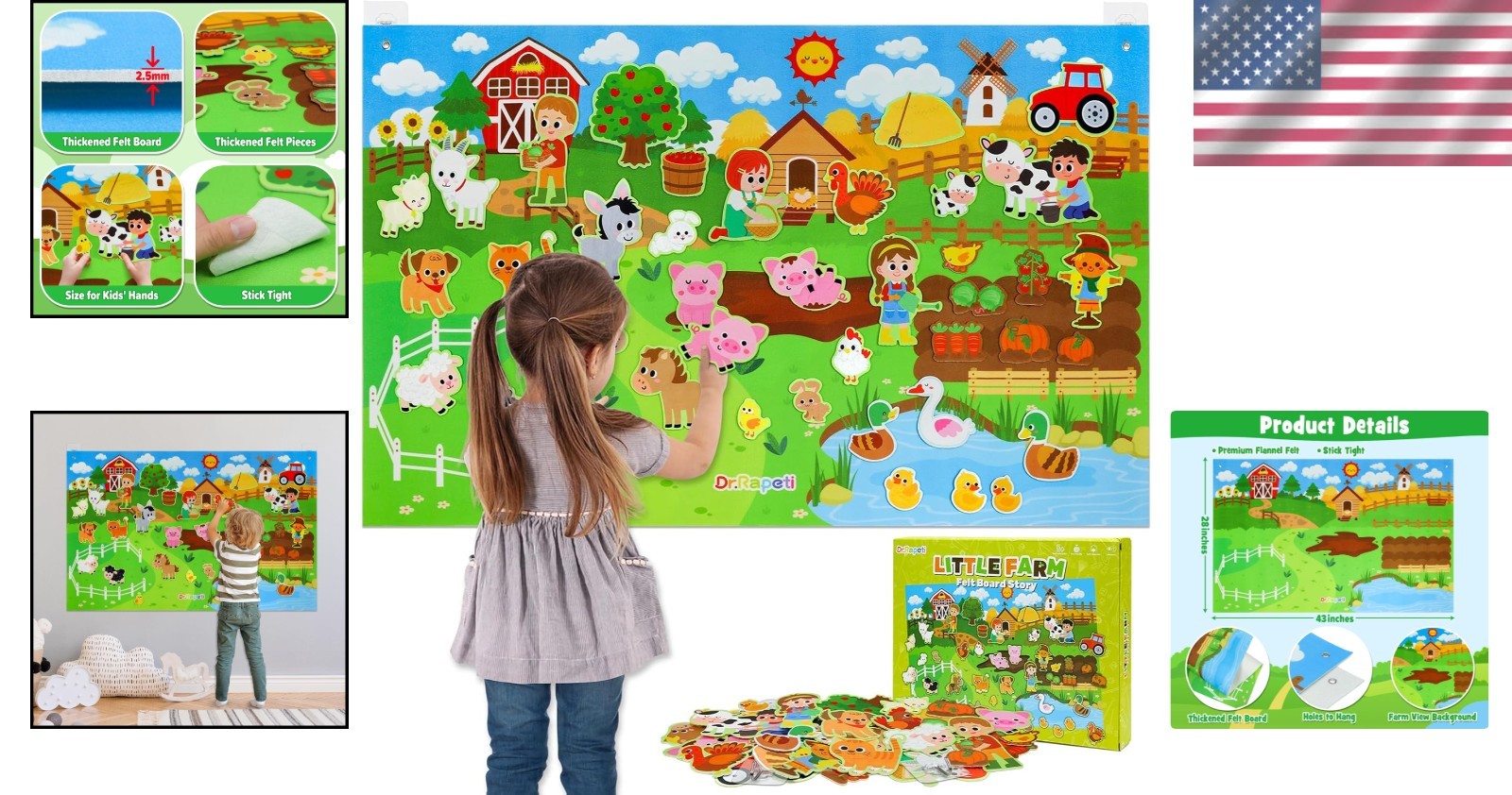 Interactive Farm Animals Storytelling Kit: 41 PCS Wall Hanging Fun for Kids
