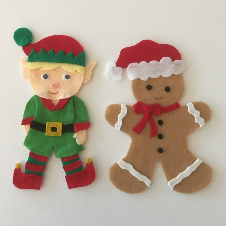Santa and His Friends Felt Board Pieces or Paint Stick Puppets