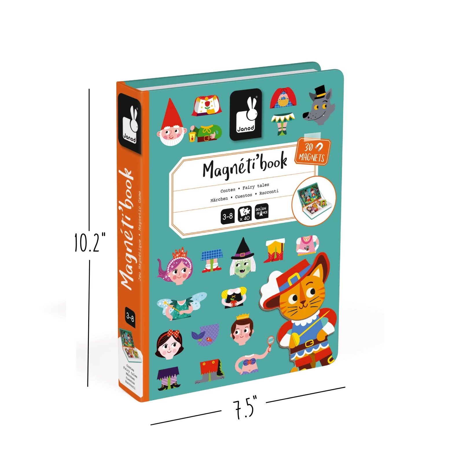 Janod – Magneti’Book Story Book – 40-Piece Magnetic Educational Set – Encourages