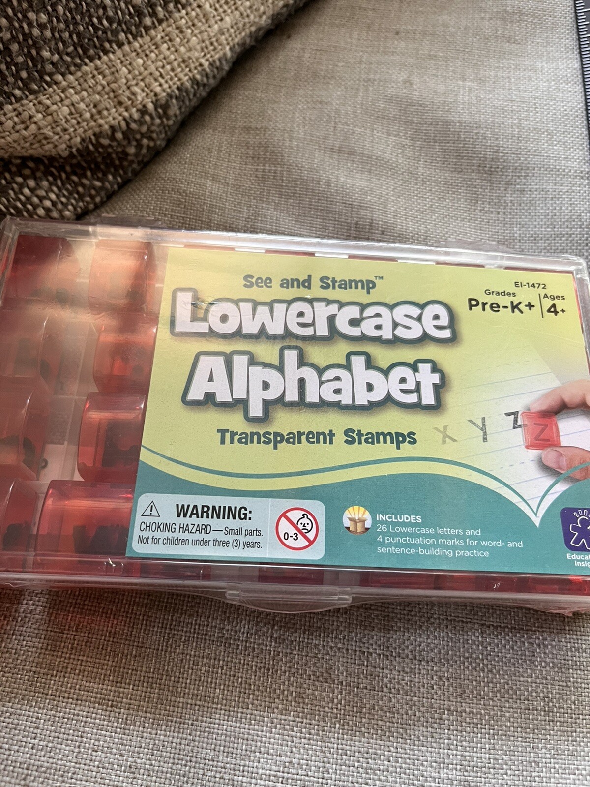 See and Stamp Lower Case Alphabet Transparent Stamps Educational English 4+ NEW