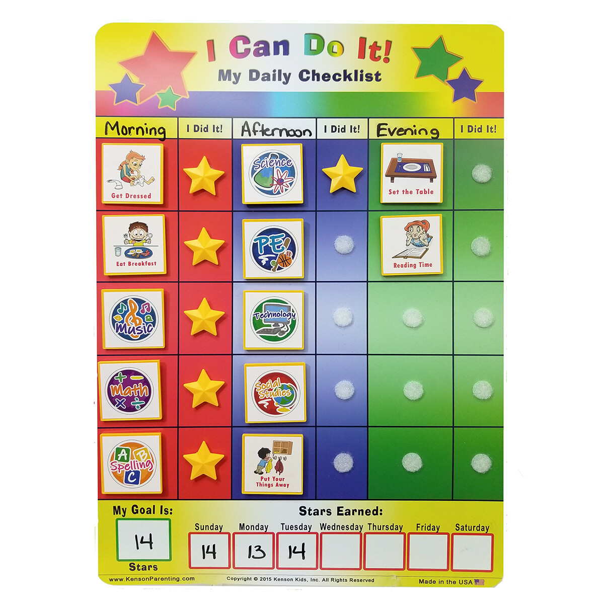 “I Can Do It!” Daily Checklist, reward incentive behavior chart WITH SUBJECTS!