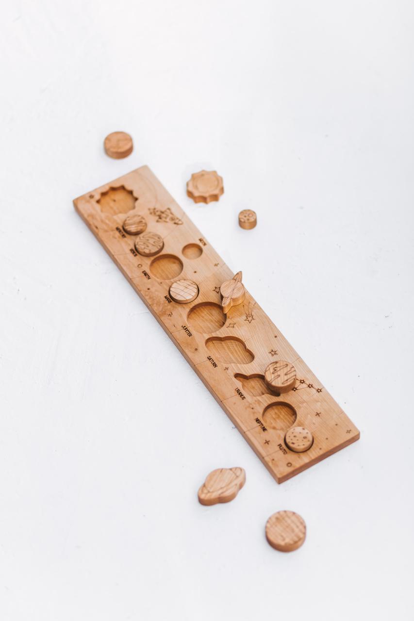 Solar system toddler puzzle toy, Montessori learning science toys, preschool