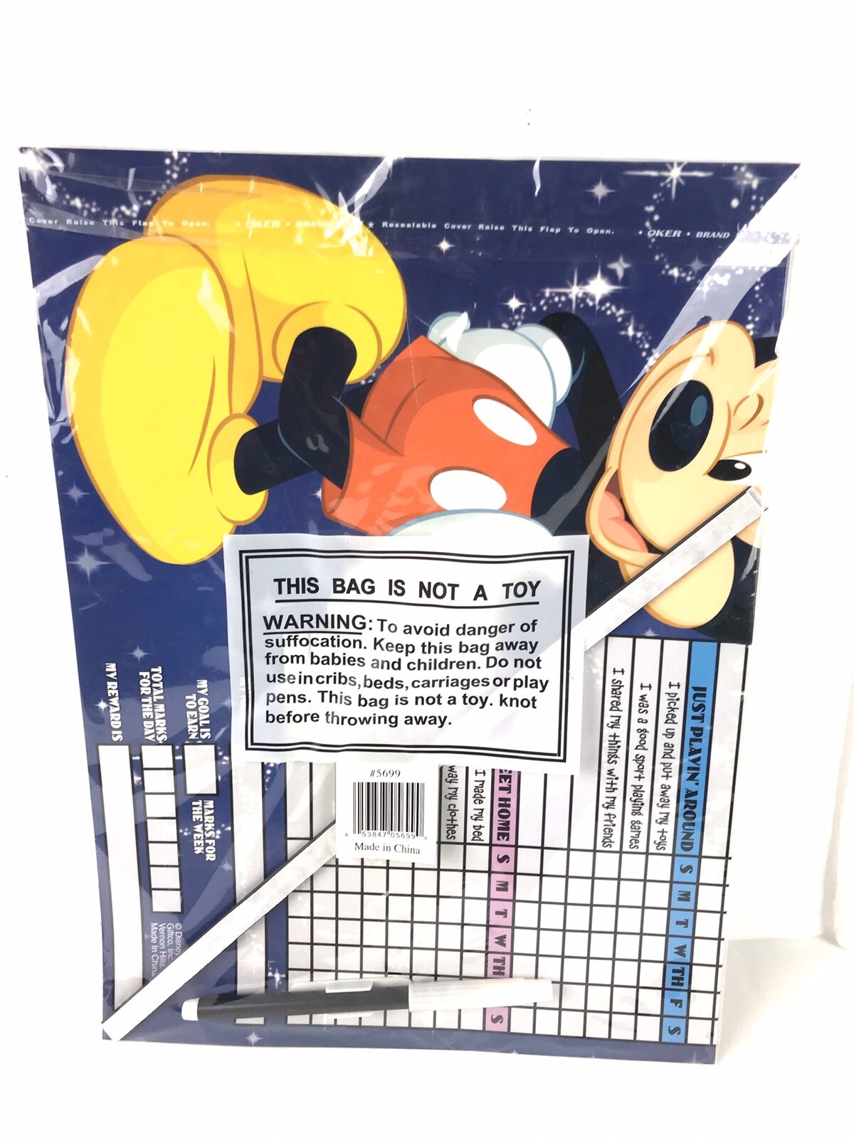 3 Lots of Disney Mickey Mouse Responsibility Chart with Dry Erase Marker