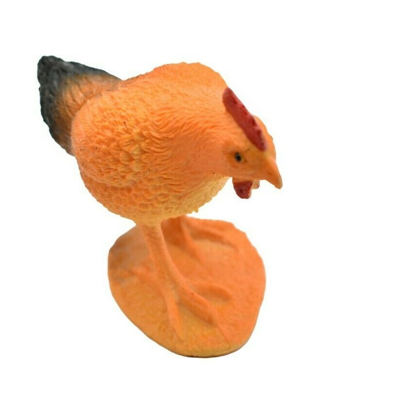 Chicken Hen Brown Realistic Small Toy Model Plastic Replica Barn Animal FN9