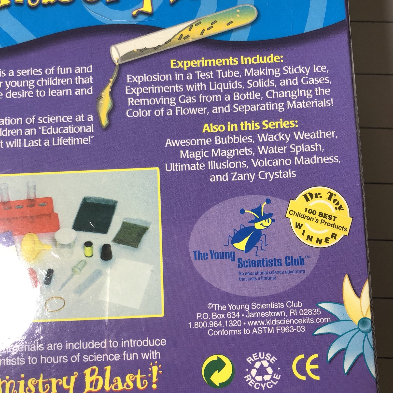 Chemistry Blast experiments Kit Young Scientists Club Adventure Science Series