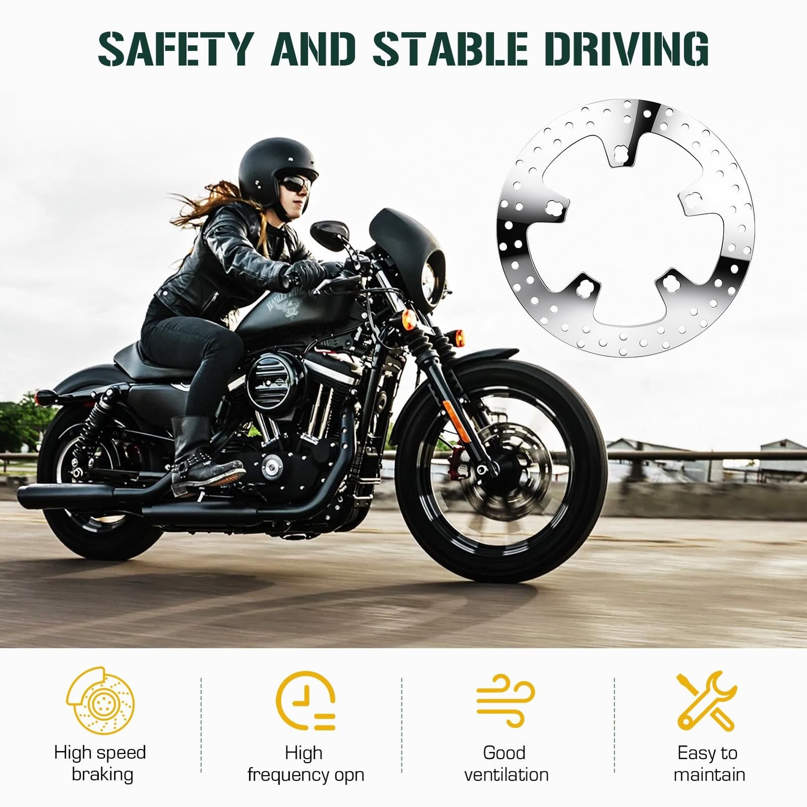Youxmoto 11.8″ Front Brake Rotor for Harley Davidson Touring, for Road King E…