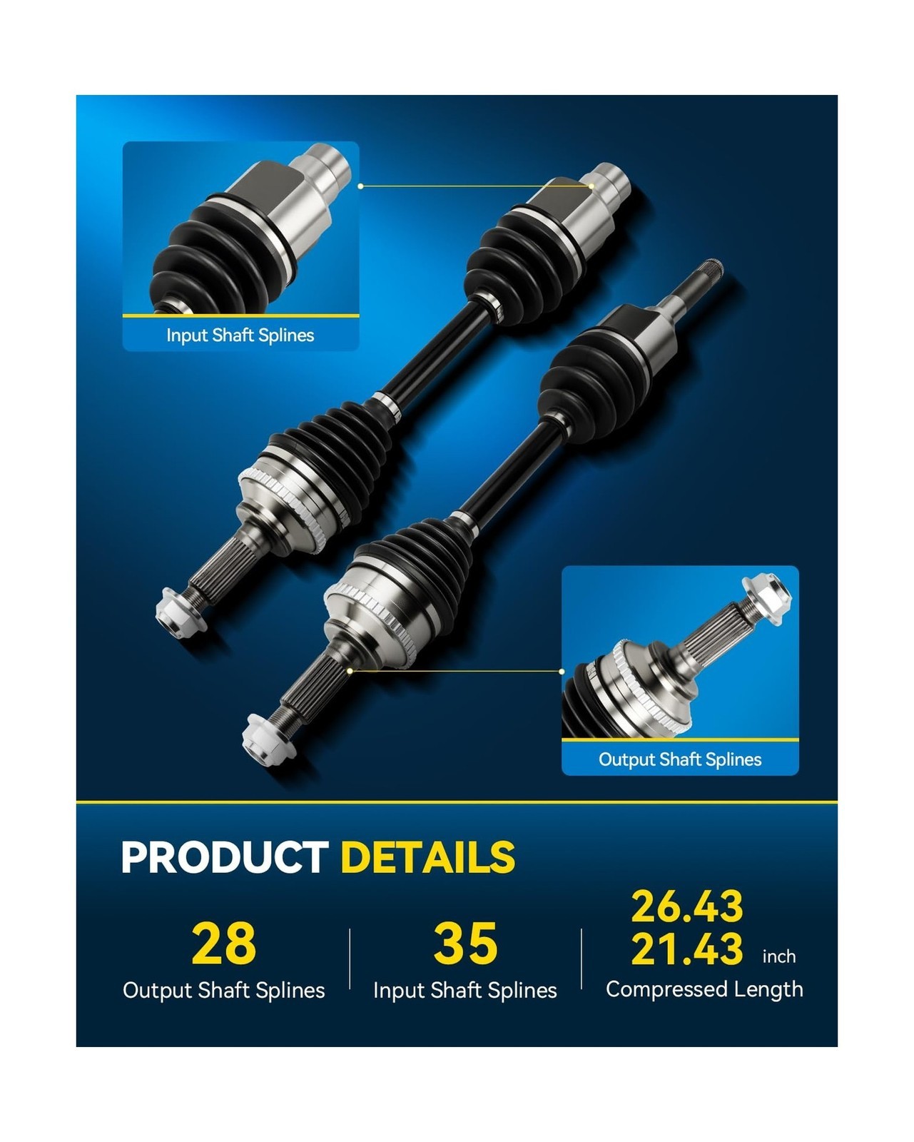 PHILTOP Front CV Axle for Ford Escape 2001-2008, Mazda Tribute 2001-2006 2008…