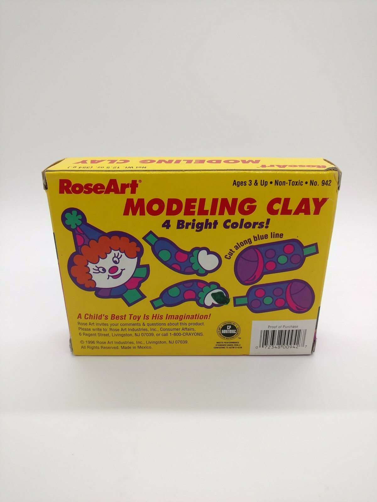 RoseArt Modeling Clay 4 Bright Colors 942 Brand New Non-Toxic