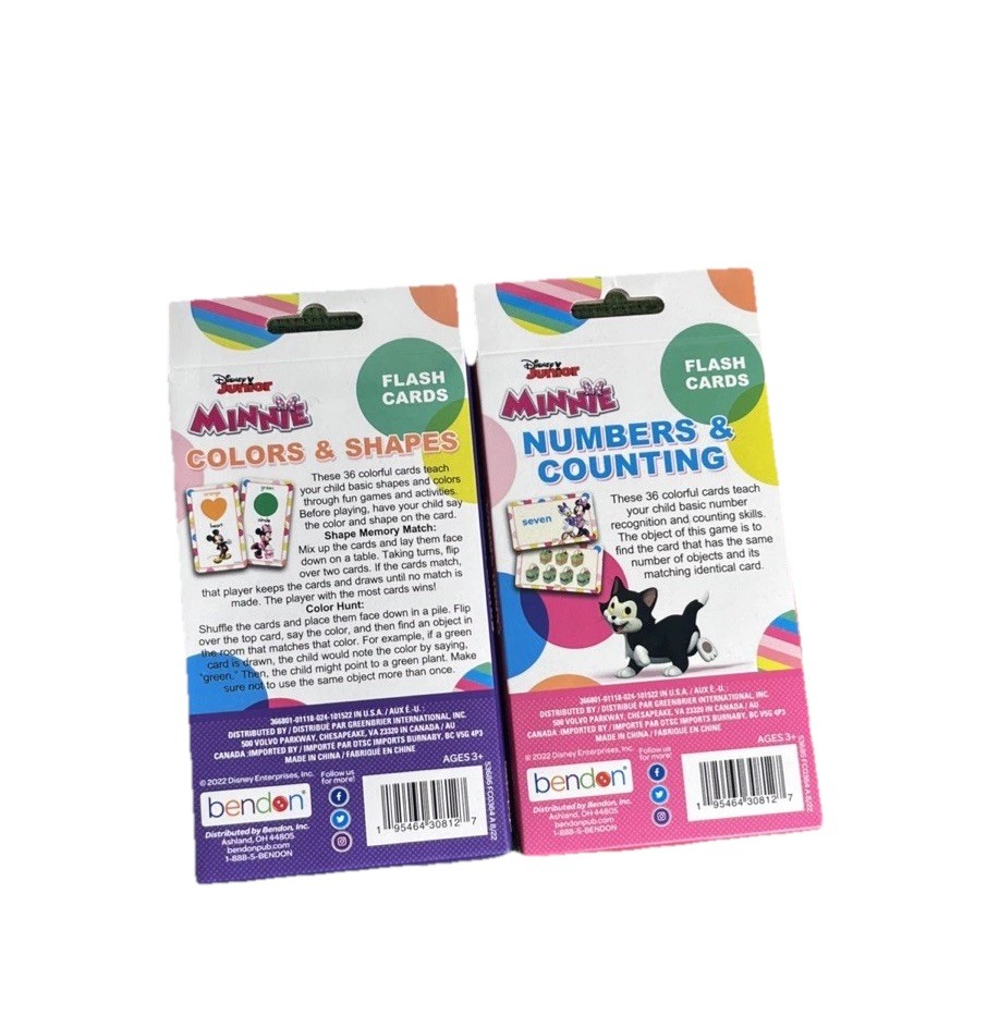 Disney Jr Minnie Numbers and counting and colors and Shapes Flash Cards New