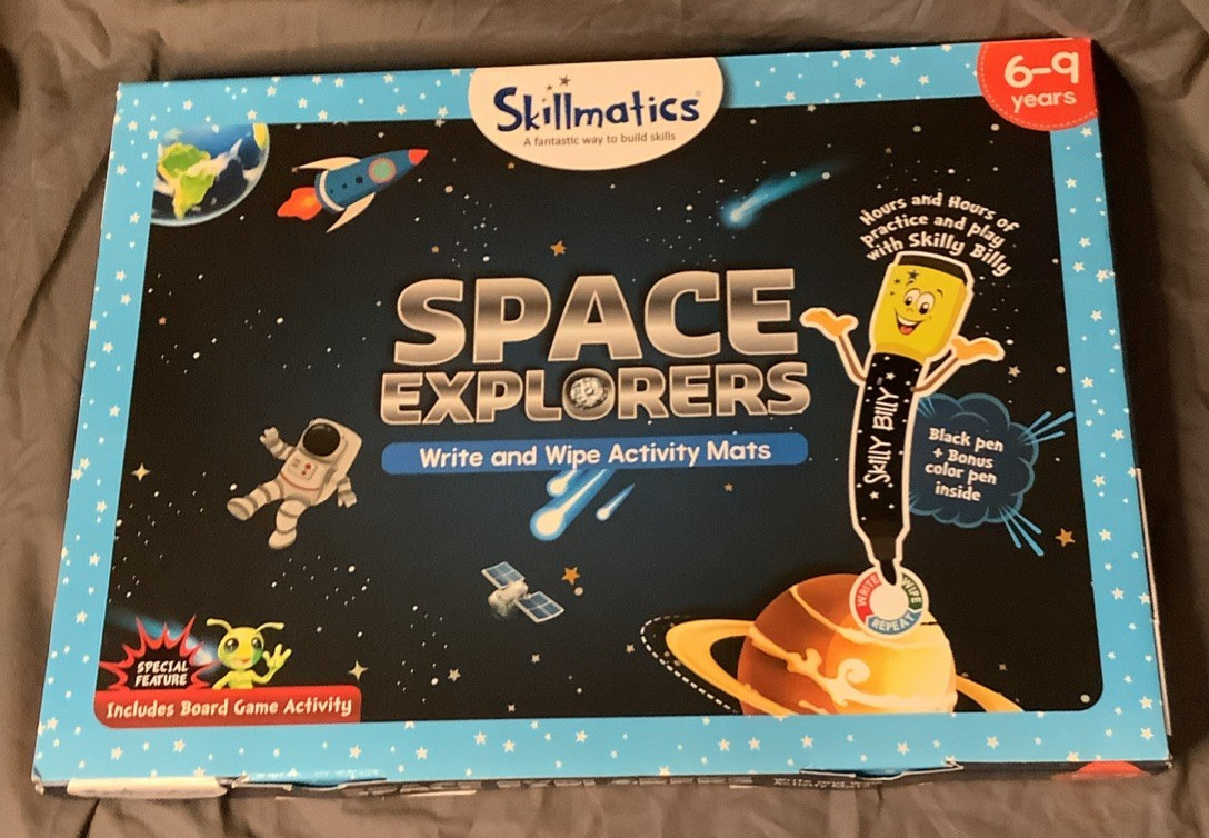 Skillmatics Write And Wipe Activity Mats SPACE EXPLORERS Ages 6-9