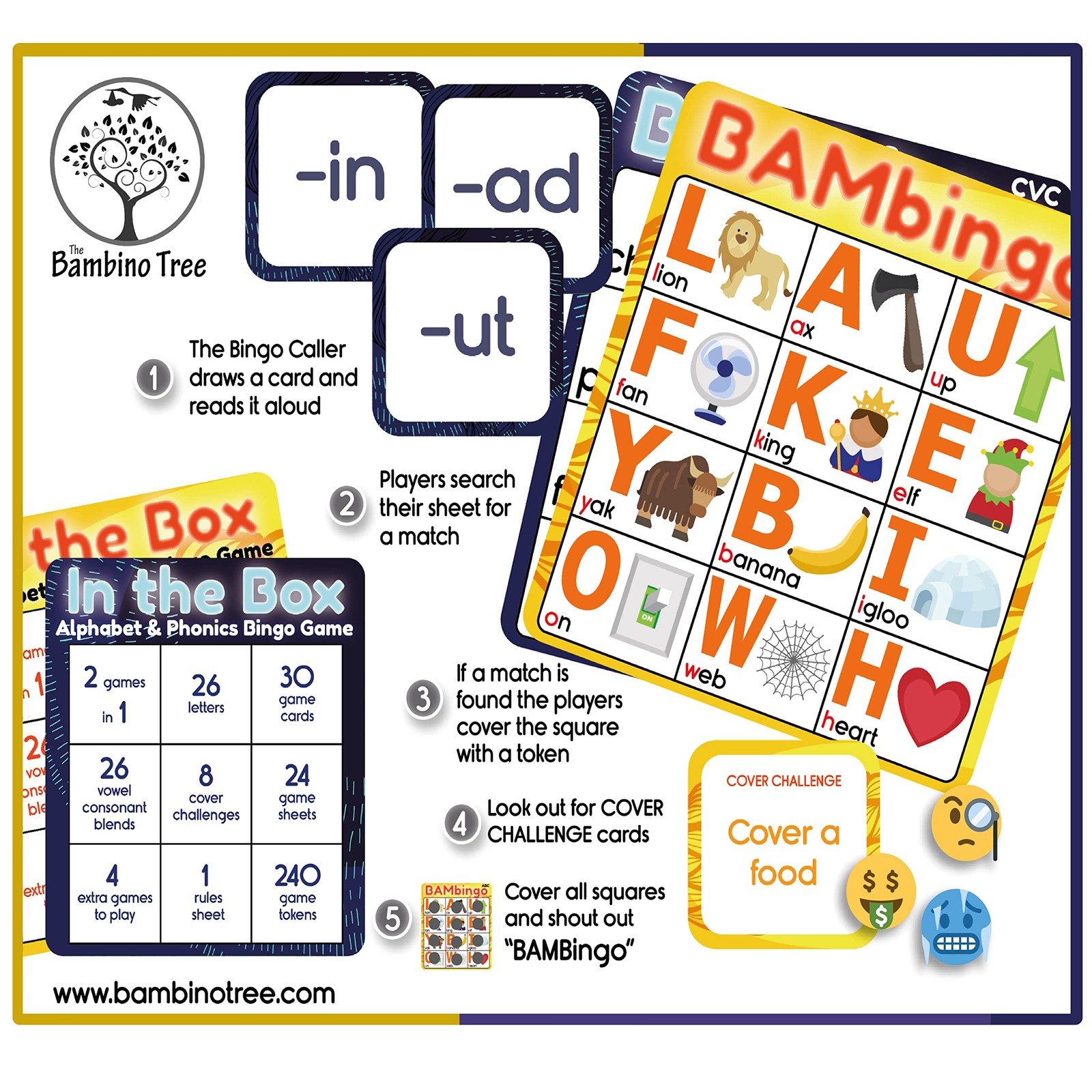 Alphabet and Phonics Bingo – ABC Learning Letter Recognition and CVC Words wi…