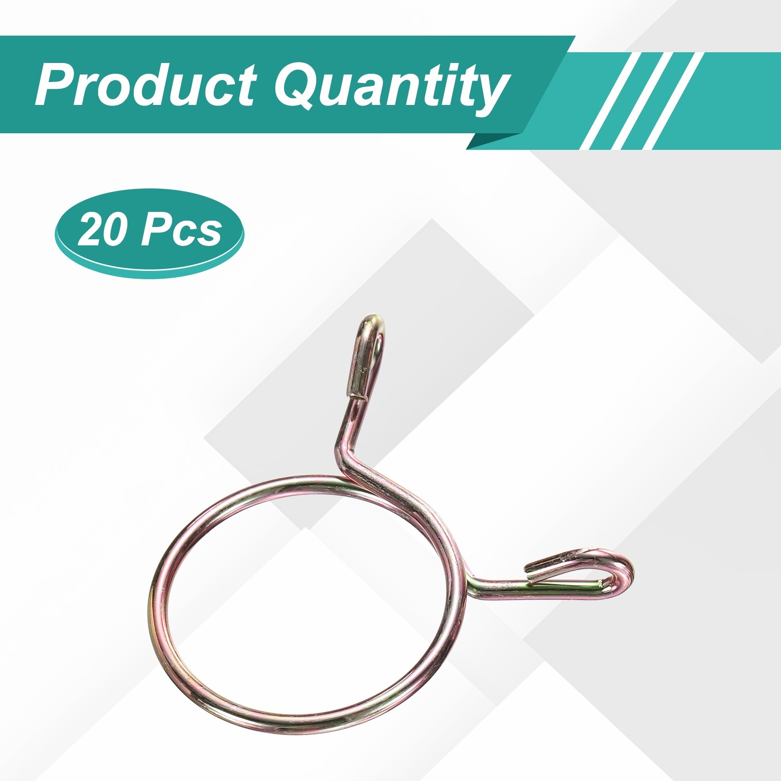 20Pcs 27mm ID 30.2mm OD Fuel Line Hose Clips 65Mn Spring Clips Clamps Gold
