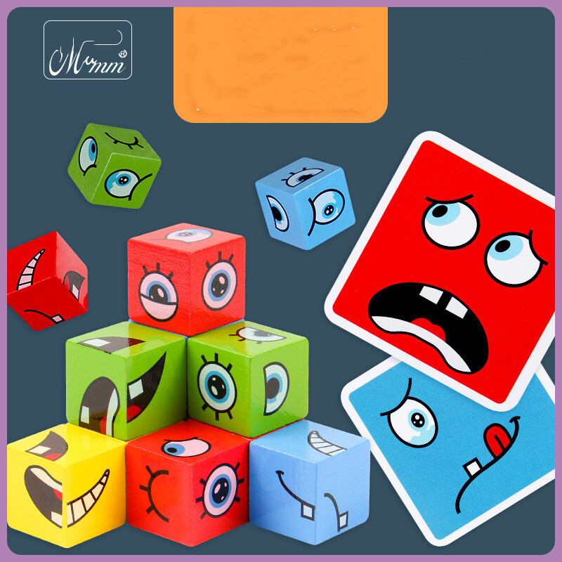 Early Education Puzzle Wooden Blocks Face-Changing Rubik’s Cube Board Game