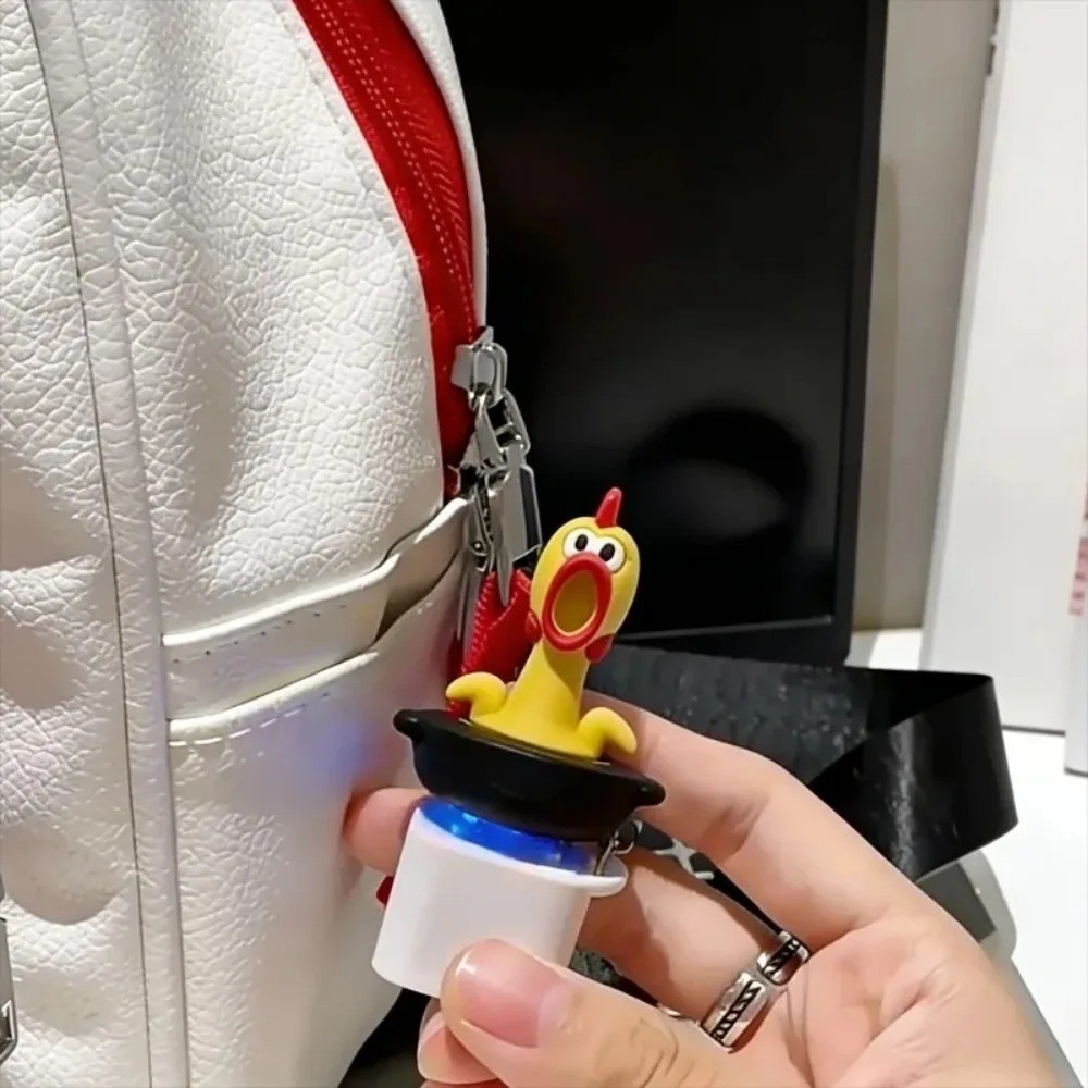 Screaming Chicken Keychain Sound Light Fidget Toy Bag Pendant Gift