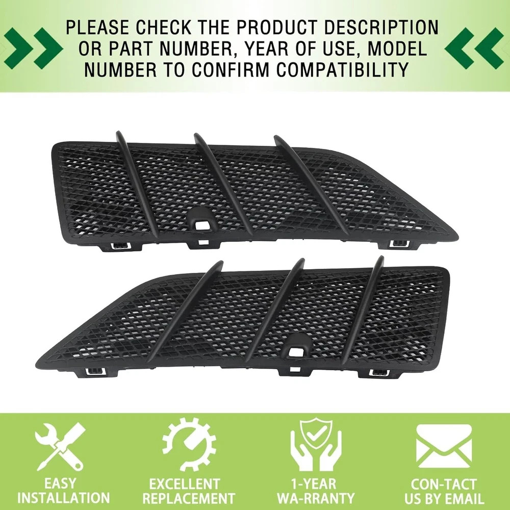 Pair Hood Air Vent Grille Cover Compatible with 2008-2011 Mercedes Benz W164
