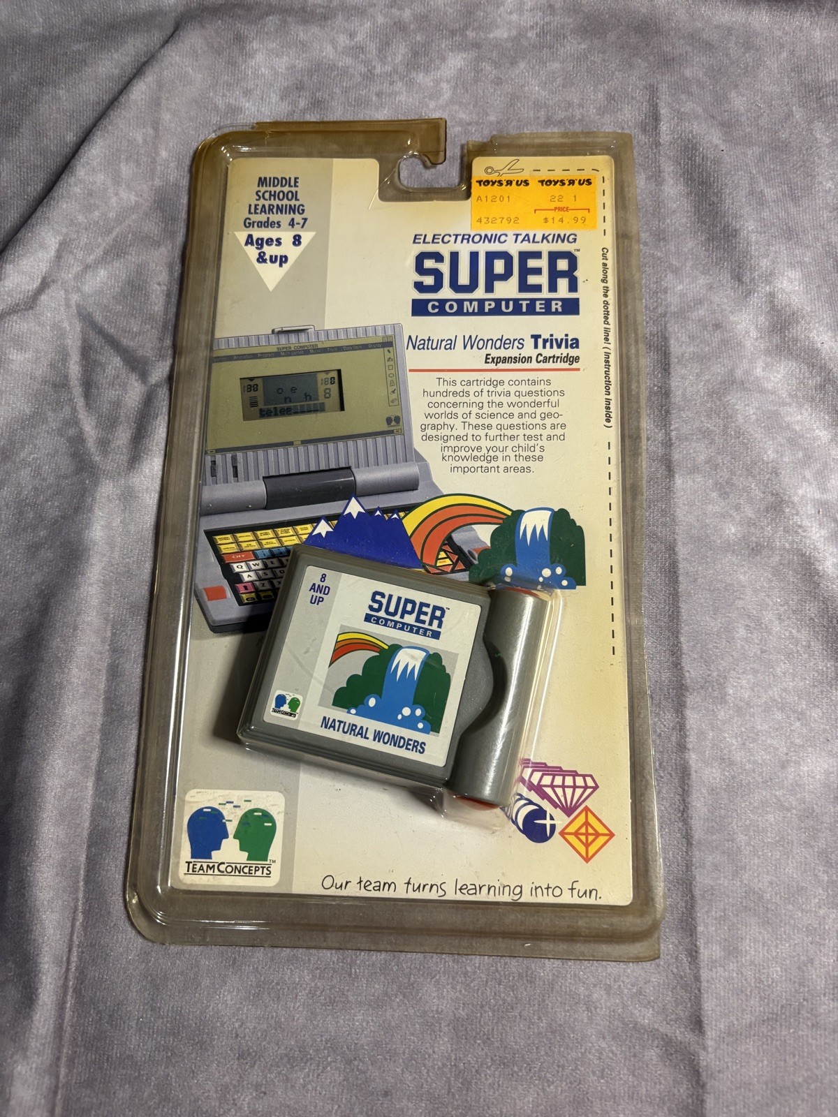 Vintage Electronic Talking Super Computer Natural Wonders Trivia Cartridge NEW