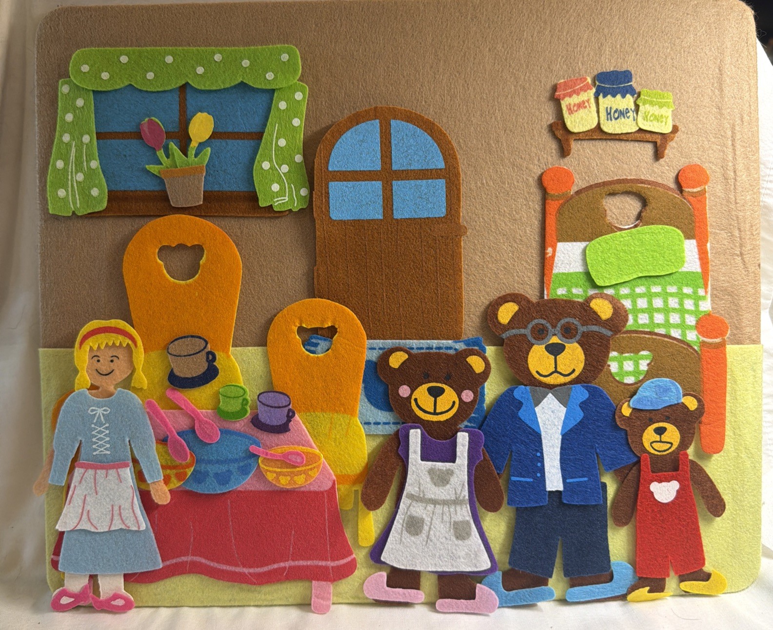 Felt Creations Hurricane Toys GOLDILOCKS & THE THREE BEARS Storyboard 50 Pieces