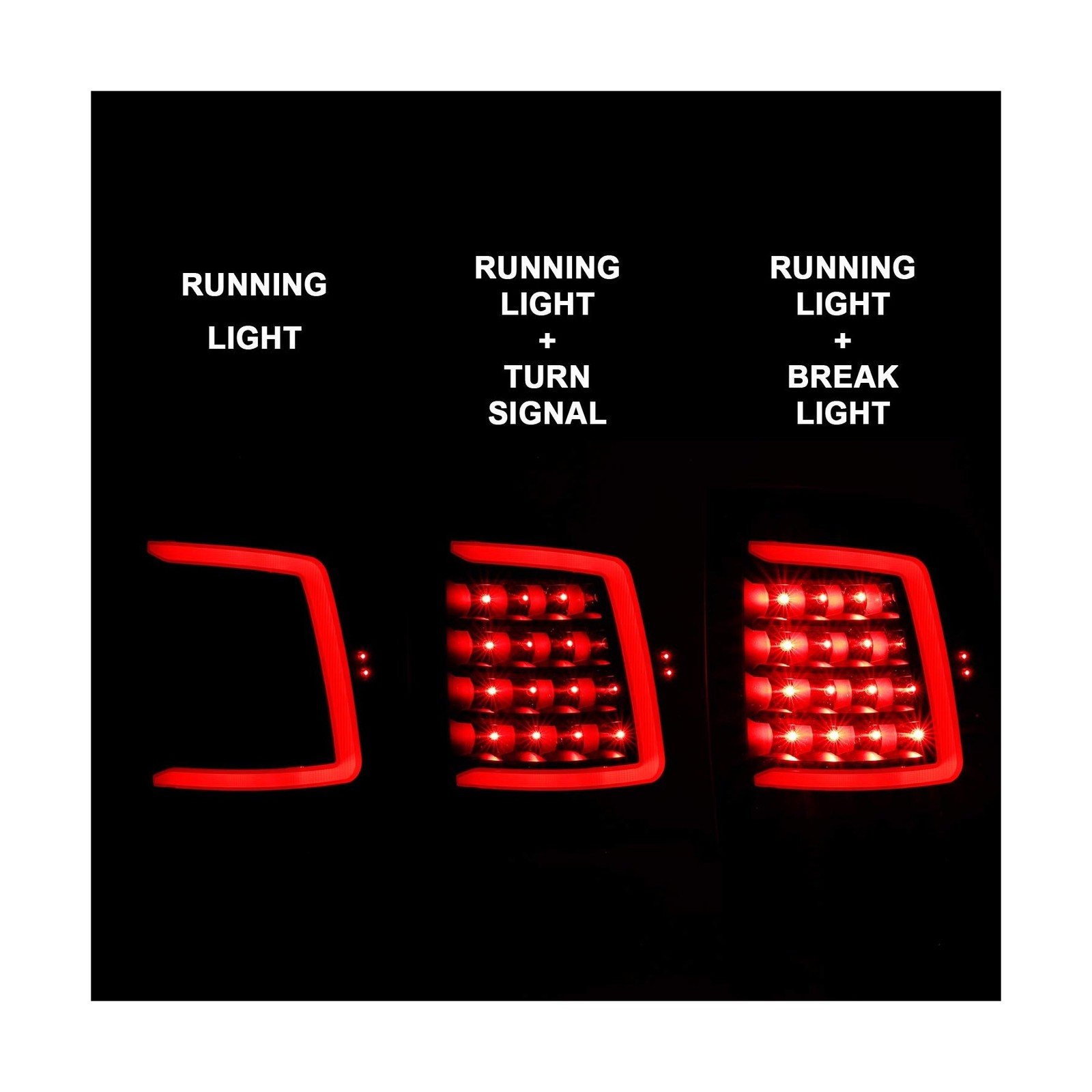 AmeriLite for 2009-2022 Dodge Ram 1500/10-22 Ram 2500 3500 Pickup C-Type LED …