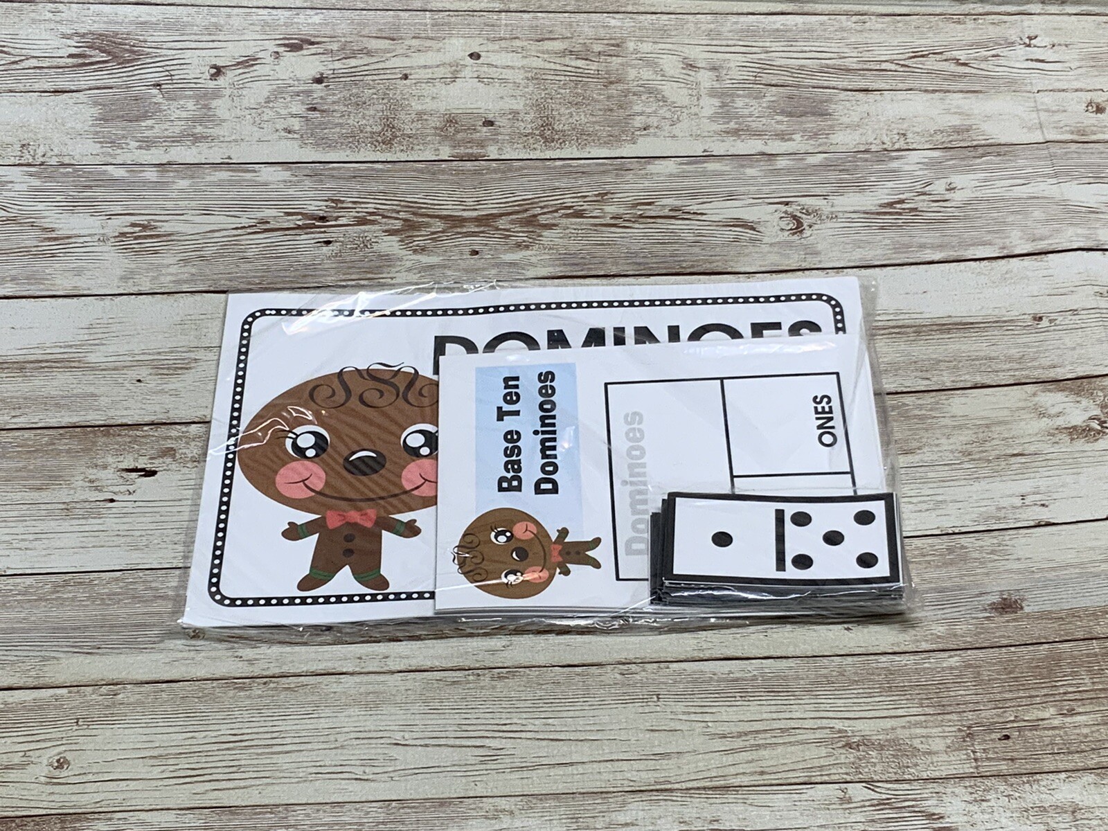 Gingerbread Boy – Themed Learning Centers – Dominoes Base Ten Laminated