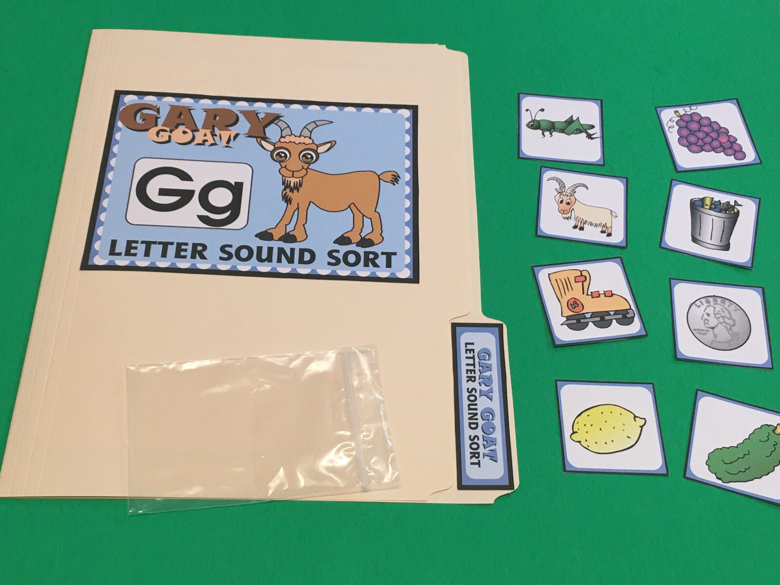 Gary Goat – Letter Gg – DIY File Folder game – Printed / Uncut